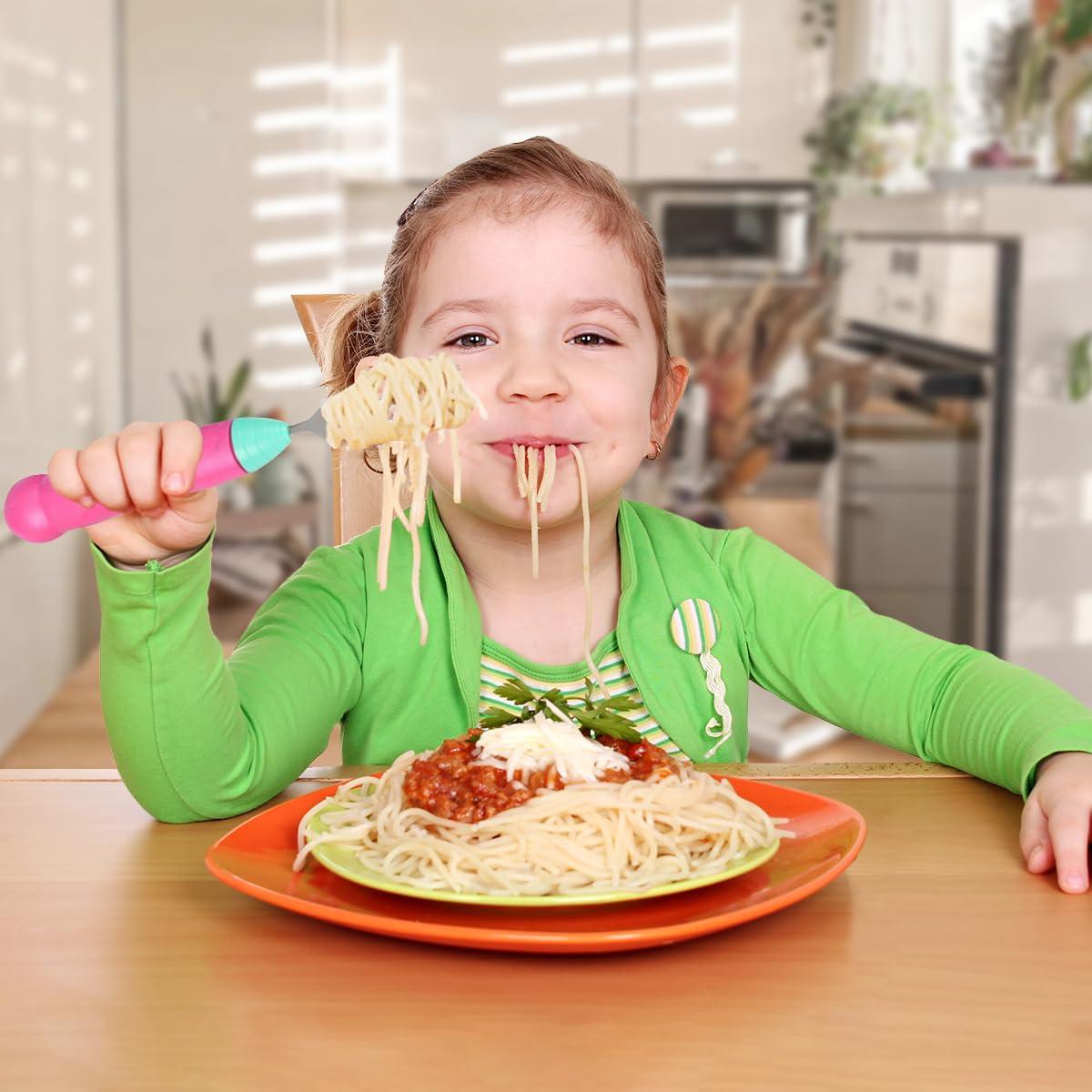 wingosoph wingosoph Electric Spinning Spaghetti Fork for Kids, Automatic Children's Flatware, Twirling Fork for Noodle (NY068-Blue)