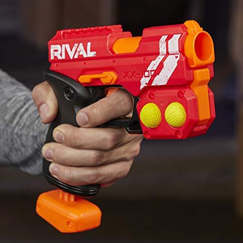 NERF Rival Knockout XX-100 Blaster -- Round Storage, 90 FPS Velocity, Breech Load -- Includes 2 Official Rival Rounds -- Team Red image-5