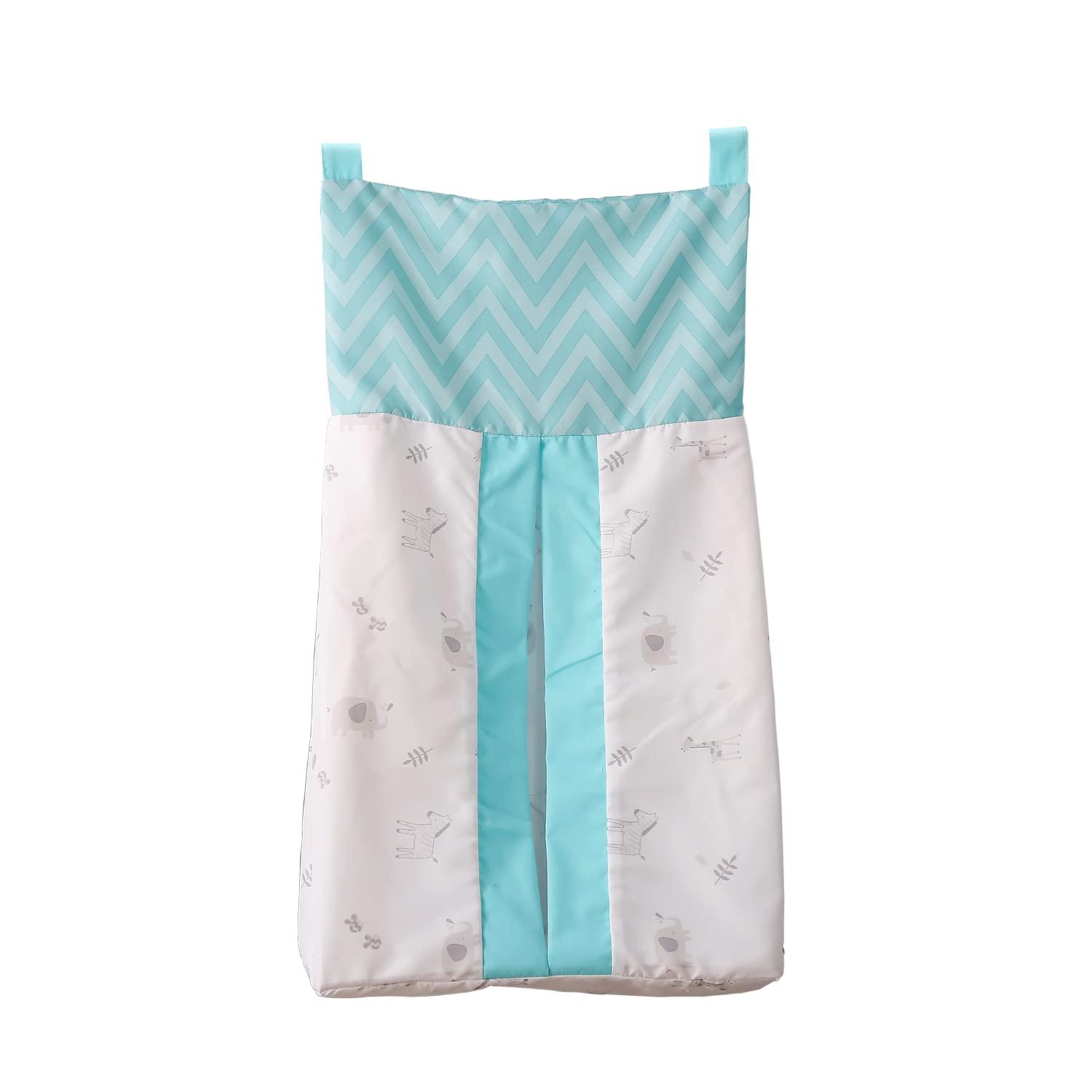 CribMATE CribMATE Baby Girl Boy Diaper Organizer Bag Bright Blue Woodland Animal Diaper Stacker Bag (Gray Zebra Elephant Giraffe)