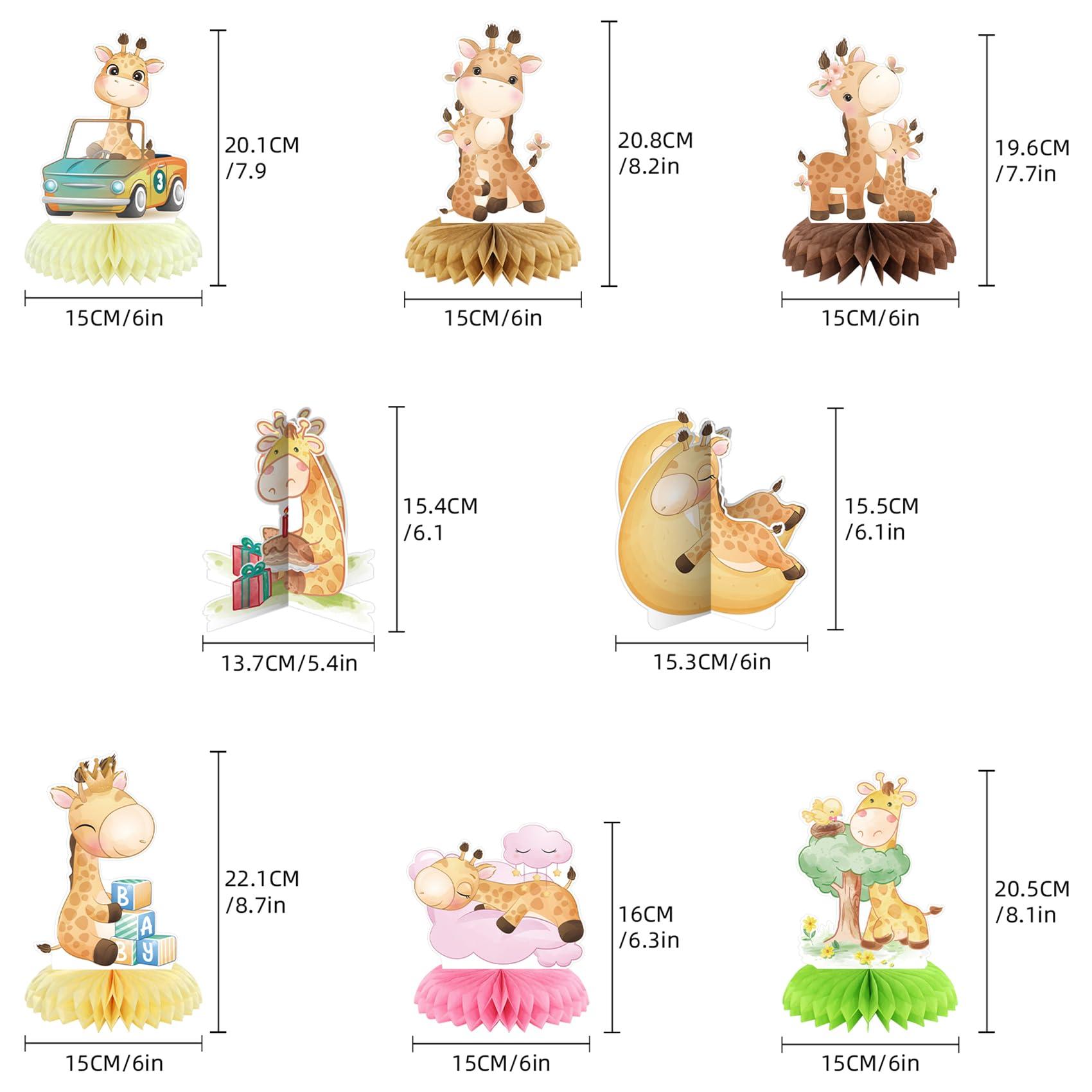 Ylimaf 8 Pack Giraffe Honeycomb Centerpieces Jungle Animal Table Centerpieces Giraffe Party Decorations Giraffe Birthday Party Supplies for Giraffe Baby Shower Decorations