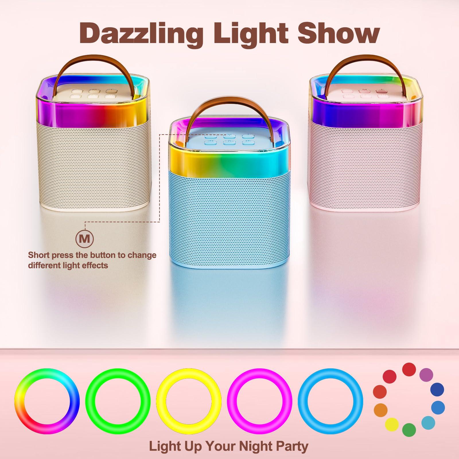 Kingci Kingci Mini Karaoke Machine for Kids, Birthday Gifts for Girls Boys Portable Bluetooth Speaker with Karaoke Microphone Wireless, Kids Toys 4 5 6 7 8 9 10 12+ Year Old Birthday Home Party Gift