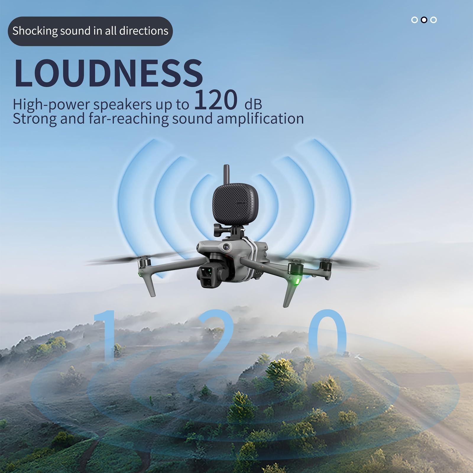 Generic Drone Speaker Megaphone Loudspeaker Ultra-Long Distance Wireless Mini Speaker Drone Walkie Talkie Two Way Radio Communication Accessories for DJI Air 3/Air 2S/Mavic 3 Pro/Mavic 3/Mavic 3 Classic