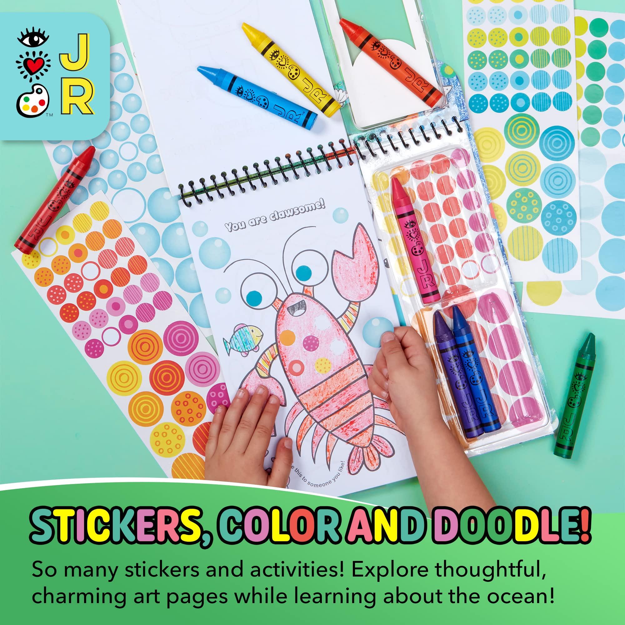 Bright Stripes Bright Stripes Travel Coloring Kit for Kids: Art On the Go Coloring Books and Crayons, Sticker Activity Book - Mess-Free Collage Fun for Ages 3+ (Art On The Go, Going Dotty Ocean)
