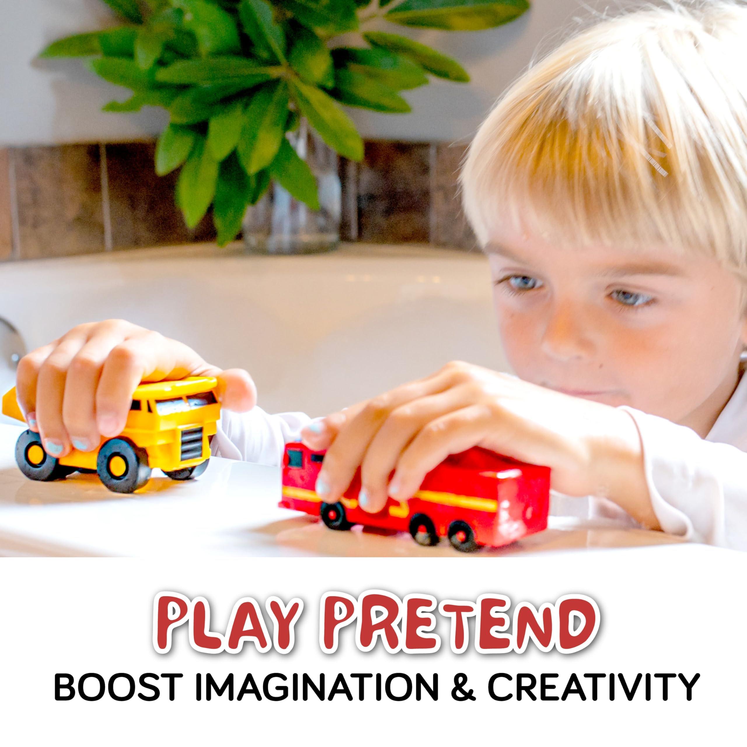 SplashEZ SplashEZ Mold Free Bath Toys for Babies & Toddlers, Car No Hole Bath Toys for Kids, Toddler Gift, No Mold Bathtub Water Vehicles Set for Kids, Pool, BPA-Free, Safe, Fun, Infant Ages 1 3 6 12 18 Months