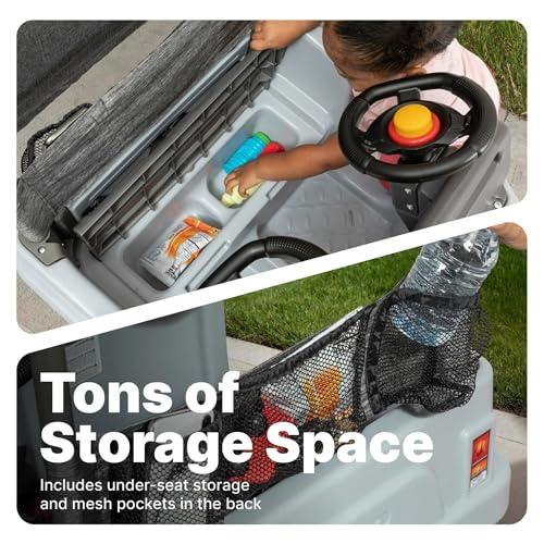 Step2 Step2 Side-by-Side Push Around SUV, Kids Push Car, 2 Seats, Stroller Substitute, Includes Seat Belts & Horns, Made of Durable Plastic, Max Weight 100 lbs., for Toddlers 1.5-5 Years Old, Gray