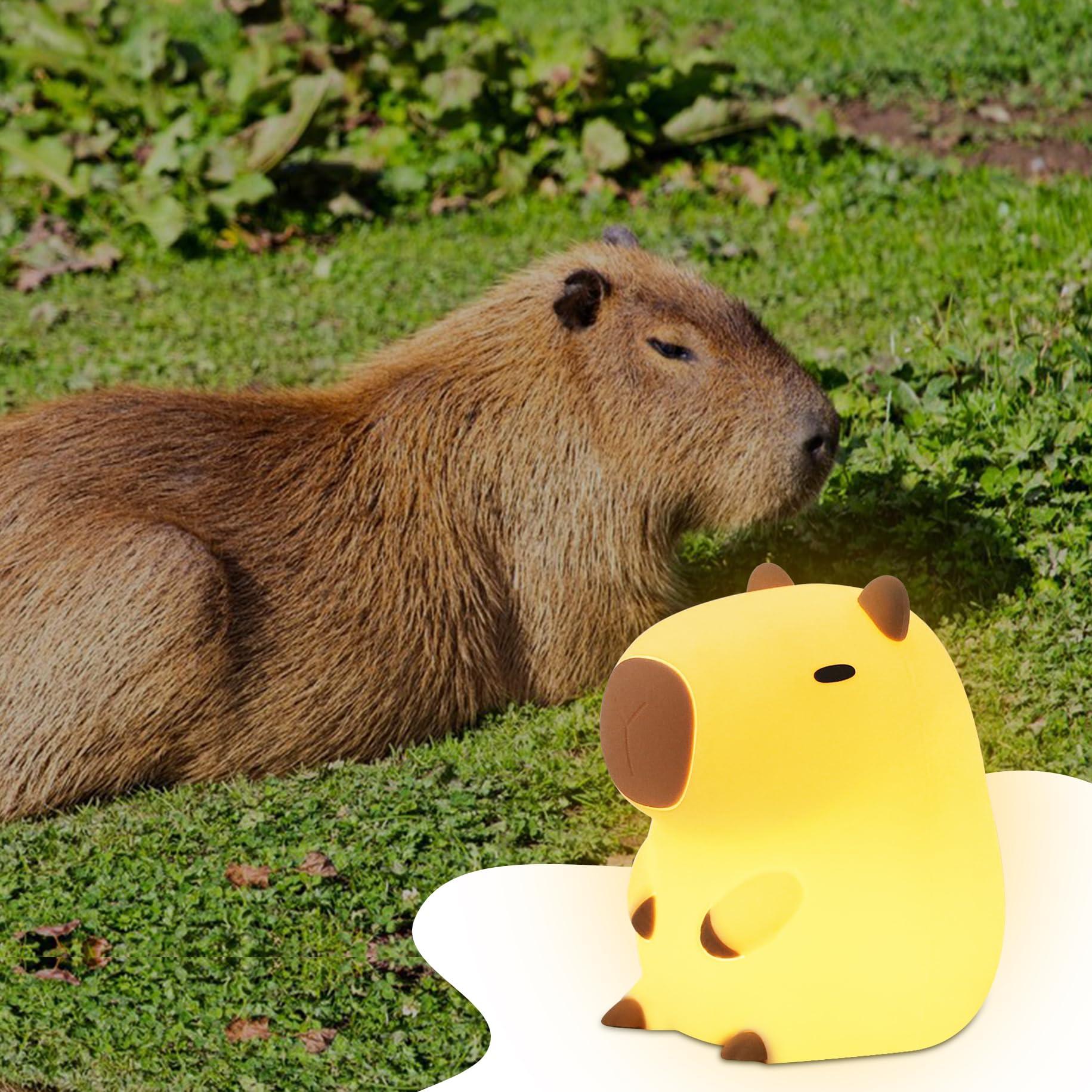 YuanDian YuanDian Capybara Night Light, Cute Nursery Lamp for Kids, Girls, Women, Teen, and Babies. Decorate Kids' Bedroom with Adorable Silicone Capybara Nightlights
