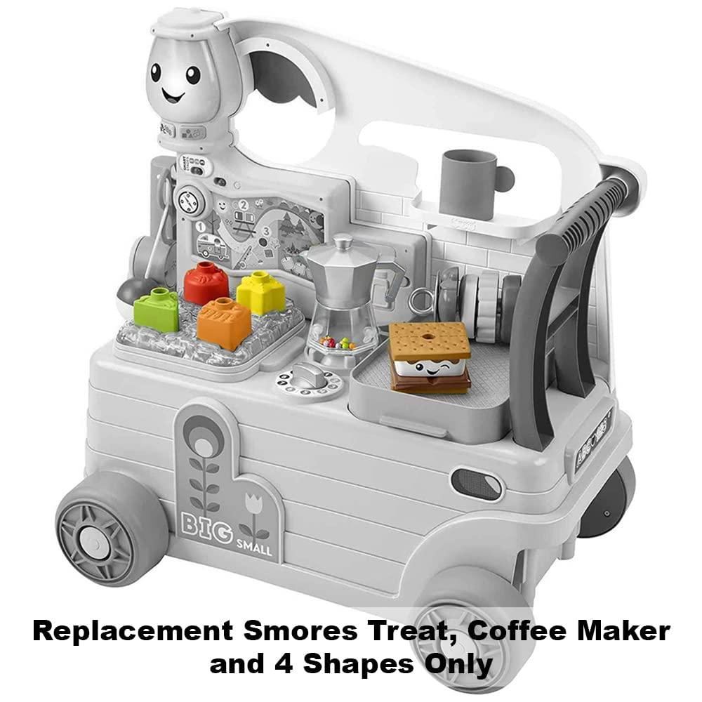 Mattel Replacement Parts for Fisher-Price Laugh & Learn 3-in-1 On-The-Go Camper Playset - GTJ59 ~ Replacement Smores Treat, Coffee Maker and Shapes