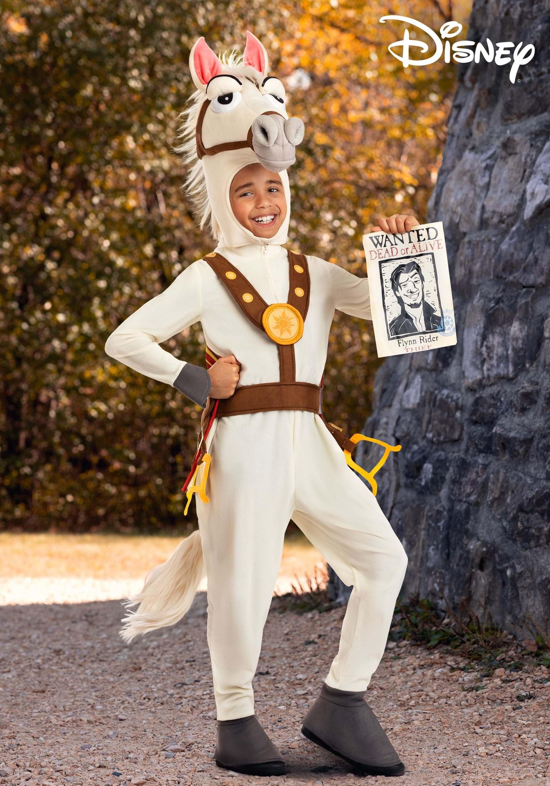Fun Costumes Disney Tangled Maximus Children's Horse Costume | White Equestrian Character Jumpsuit With Headpiece And Saddle
