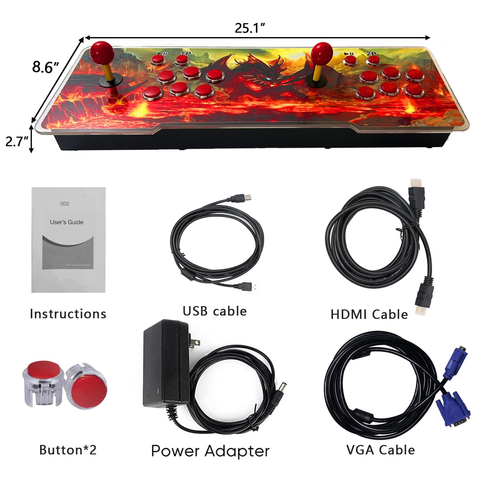RegiisJoy RegiisJoy 30000 in 1 Pandoras Box 70S Arcade Game Console Retro Game Machine for PC & Projector & TV, 2-4 Players,3D Games, Search/Hide/Save/Load/Pause Games