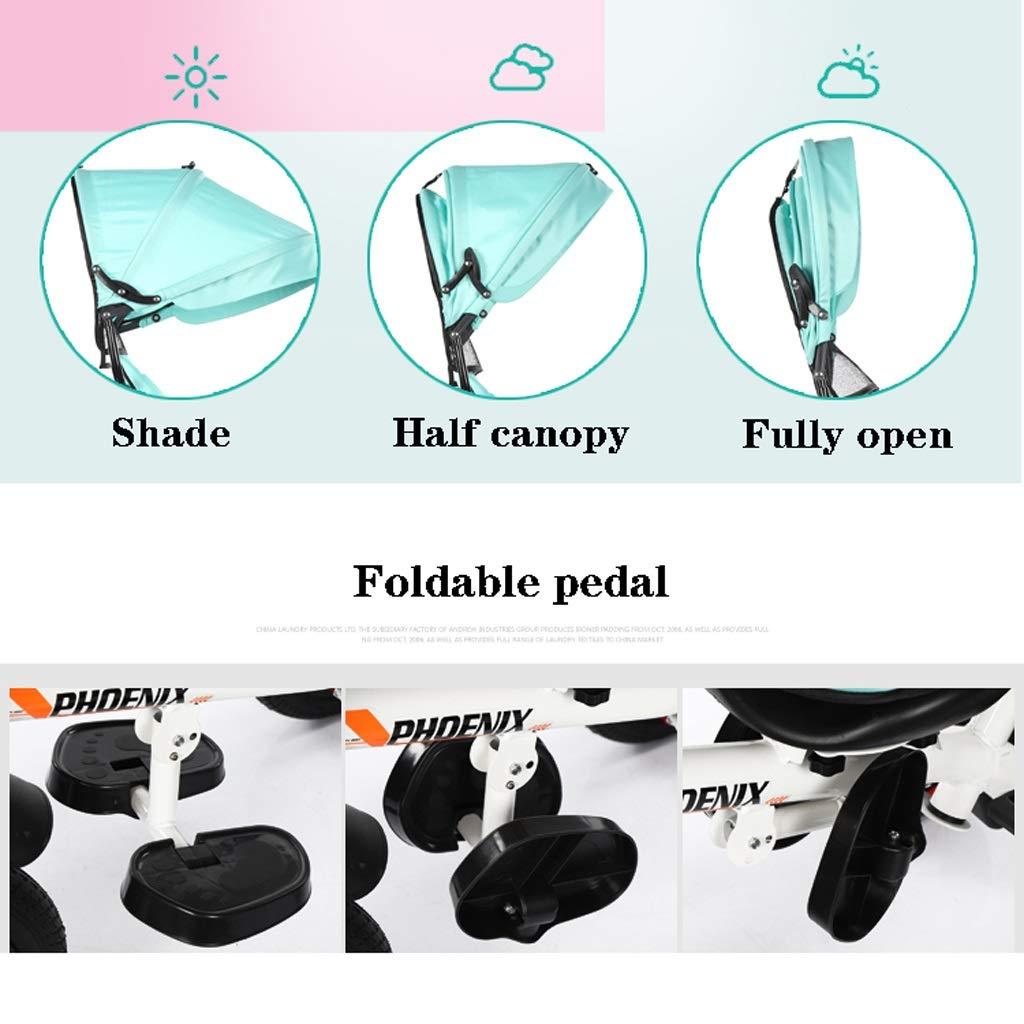 DEKD DEKD Toddler Tricycle Toddler Trike for Boys Girls Rotatable Seat Parent Steering Push Handle (Color : Green)