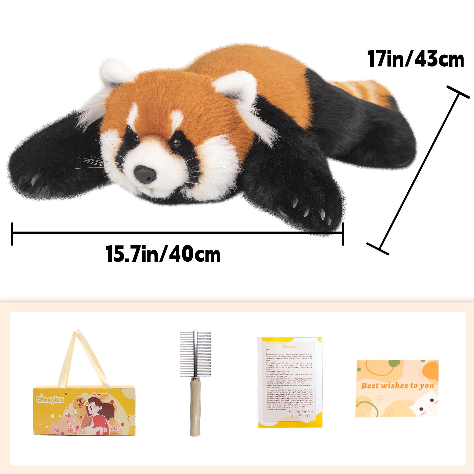 Chongker Weighted Stuffed Animals Red Panda Plush Animals Collection Handmade Like Real Large Size Stuffed Animals Red Panda Kevin