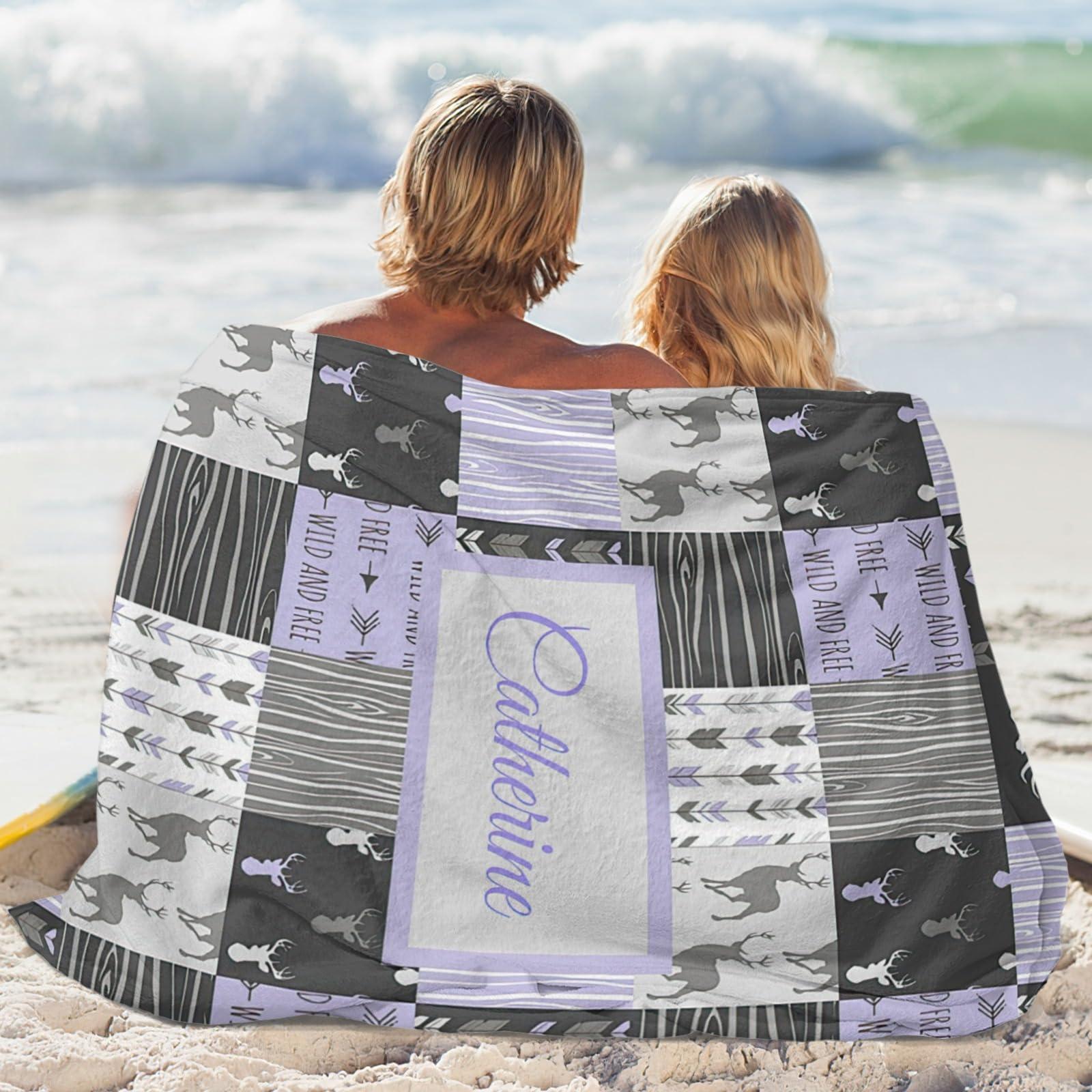CADE Custom Blanket with Name Customized Blanket for Kids Adults Personalized Name Blanket for Baby Girl Boy Custom Woodland Blanket Custom Baby Gifts
