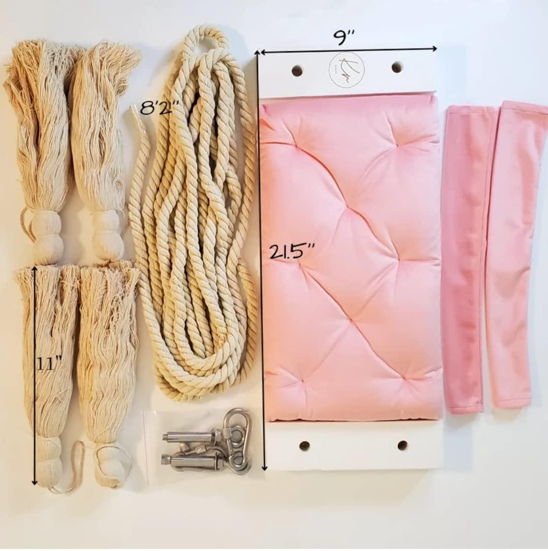 Krasivo Pink Baby Swing Set with Soft Cushion and Hardware