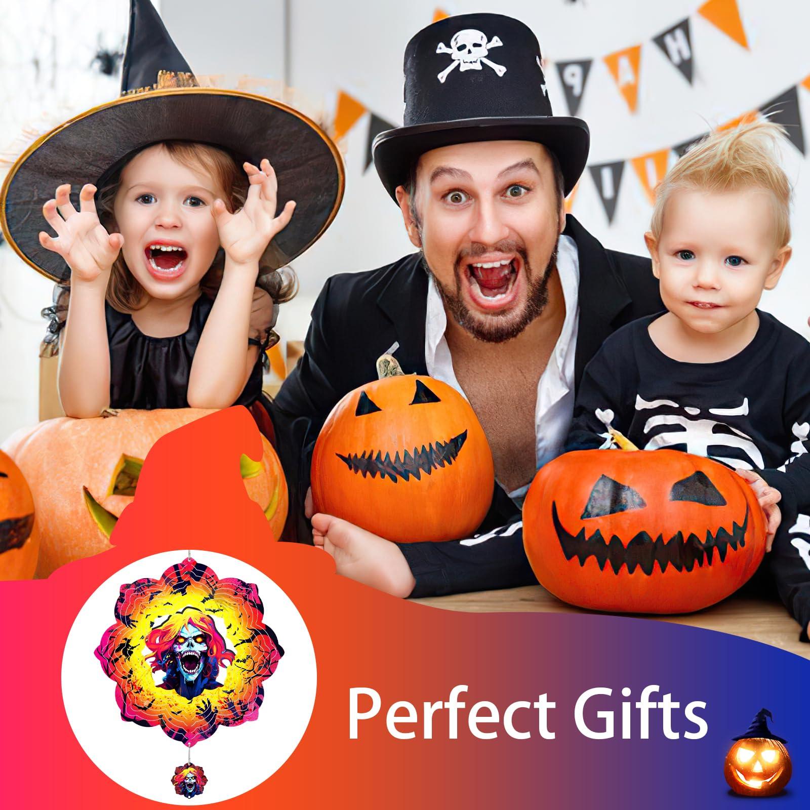 JOINOW Halloween Metal Wind Spinners Hanging Wind Spinner Garden Ornament Gifts for Women/Men,12inch Wind Spinner for Home Party Decor,Outdoor & Indoor Decorations