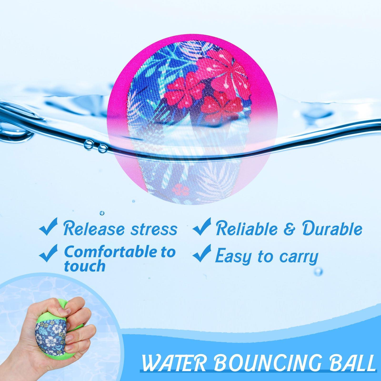 Realspring Realspring Water Skipping Ball for Kids Water Bouncing Ball Beach Pool Toy Ball for Summer Adult Swimming Pool Games Party Favors for Kids(8 Pcs, Tropical Style)