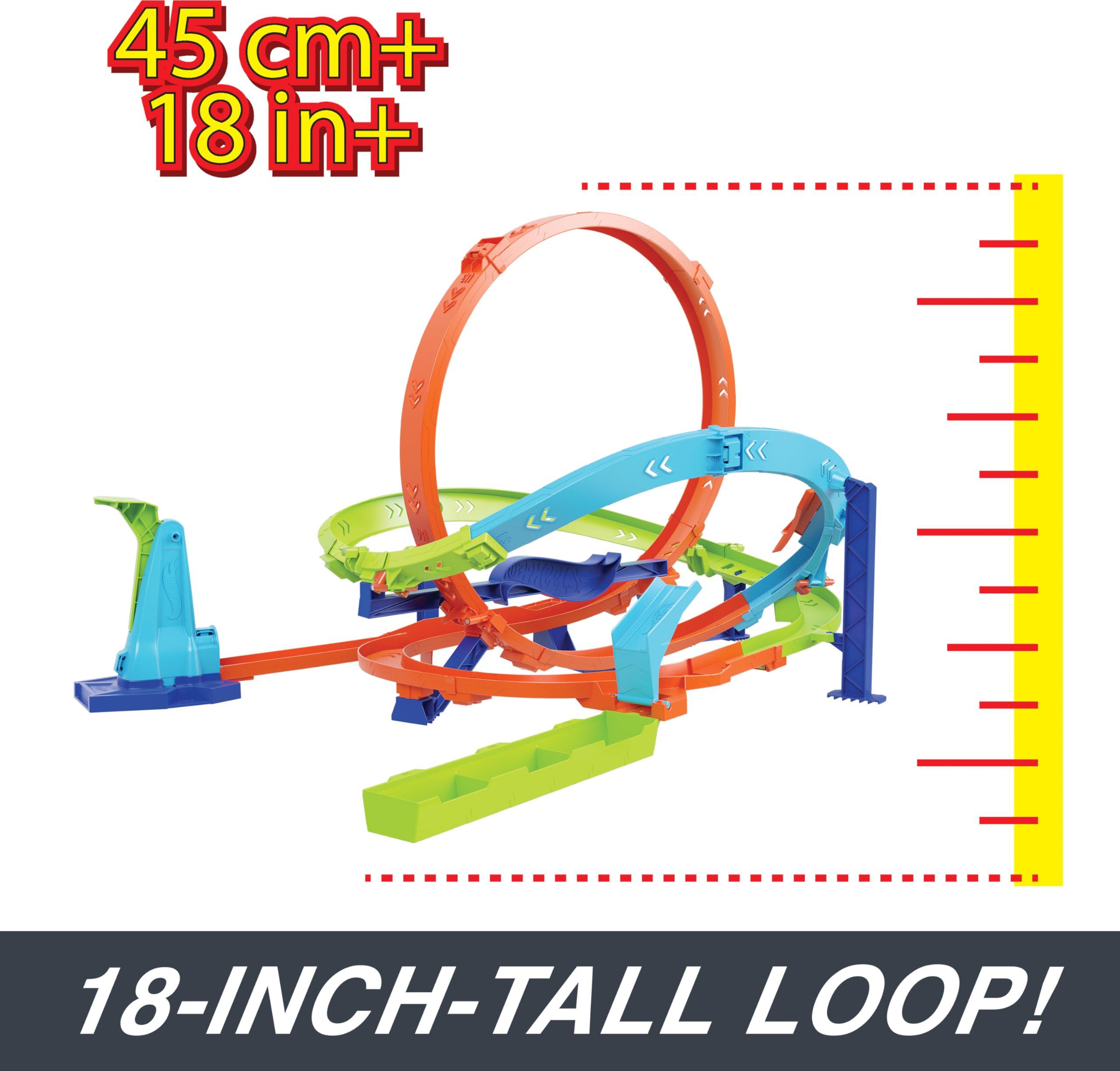 Hot Wheels Hot Wheels Toy Car Track Set, Action Loop Cyclone Challenge, 18-in Tall, 2 Ways to Play & Easy Storage, with 1:64 Scale Toy Vehicle