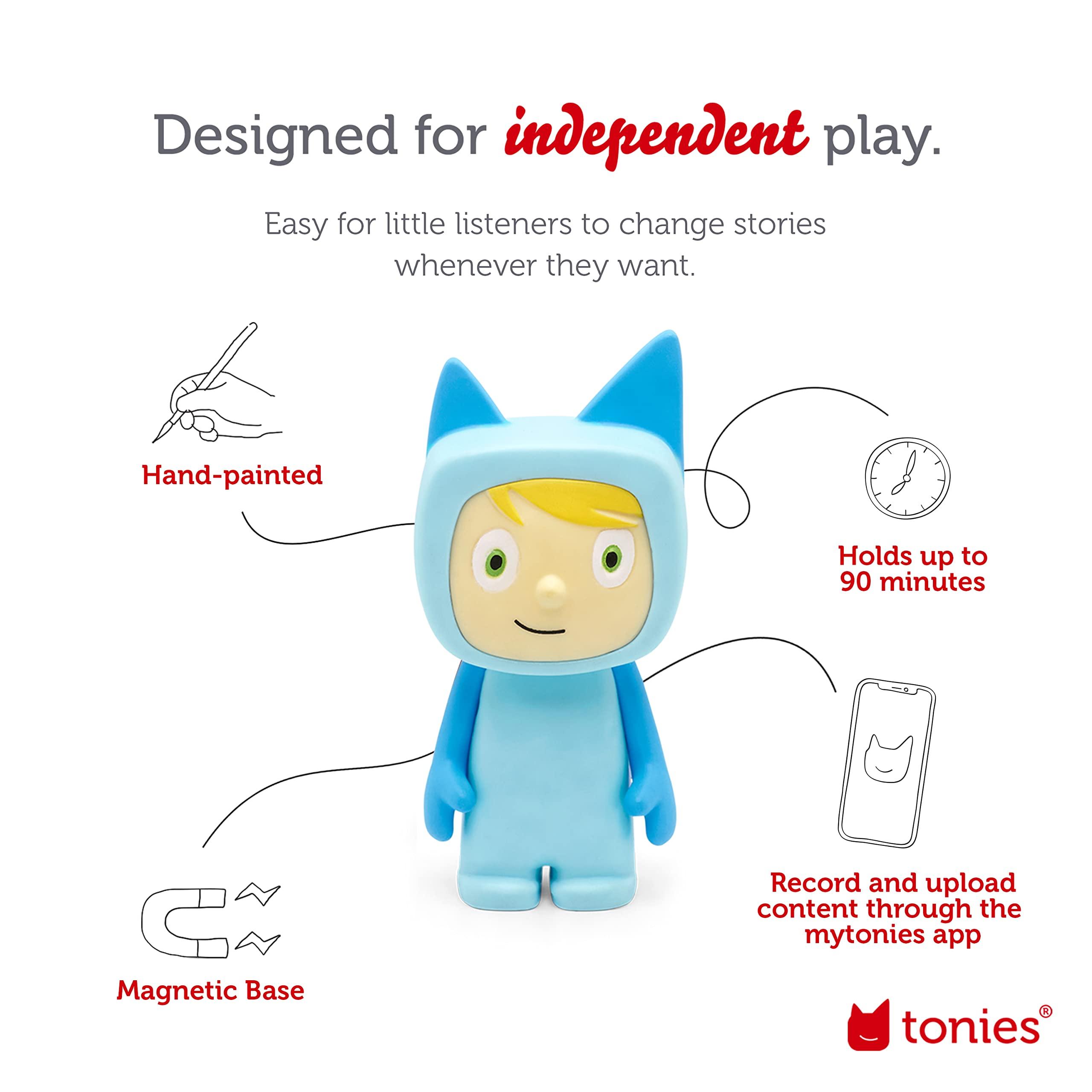 Tonies Tonies Creative Audio Character - Record and Upload up to 90 Minutes of Your Own Stories and Songs - Light Blue/Light