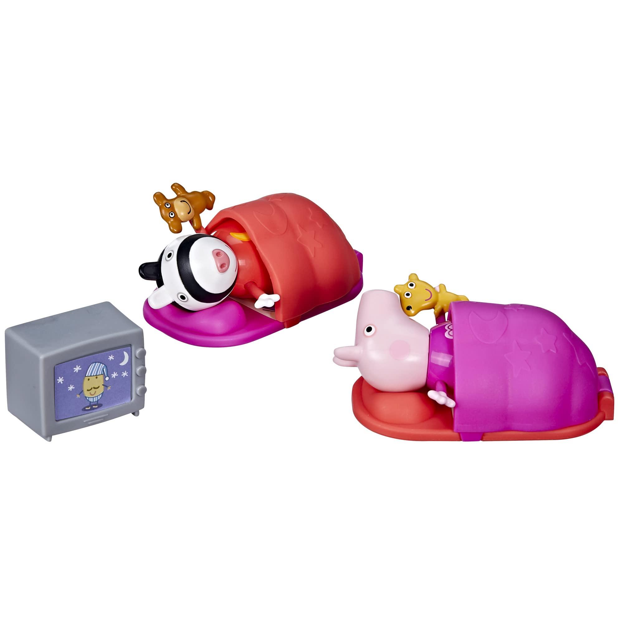 Peppa Pig Peppa Pig Toys Peppa\'s Sleepover Playset, 2 Figures and 3 Themed Accessories, 3-Inch Scale Preschool Toy for Kids Ages 3 and Up