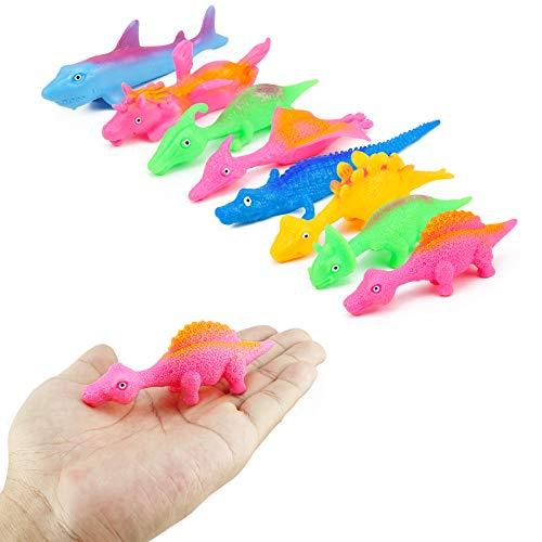 MIMIDOU MIMIDOU 30 Pcs Finger Slingshot Dinosaurs Animal Toy, Funny Stretchable Flick Rubber Animals, a Variety Simulation Animals Great for Various Festivals and Parties.