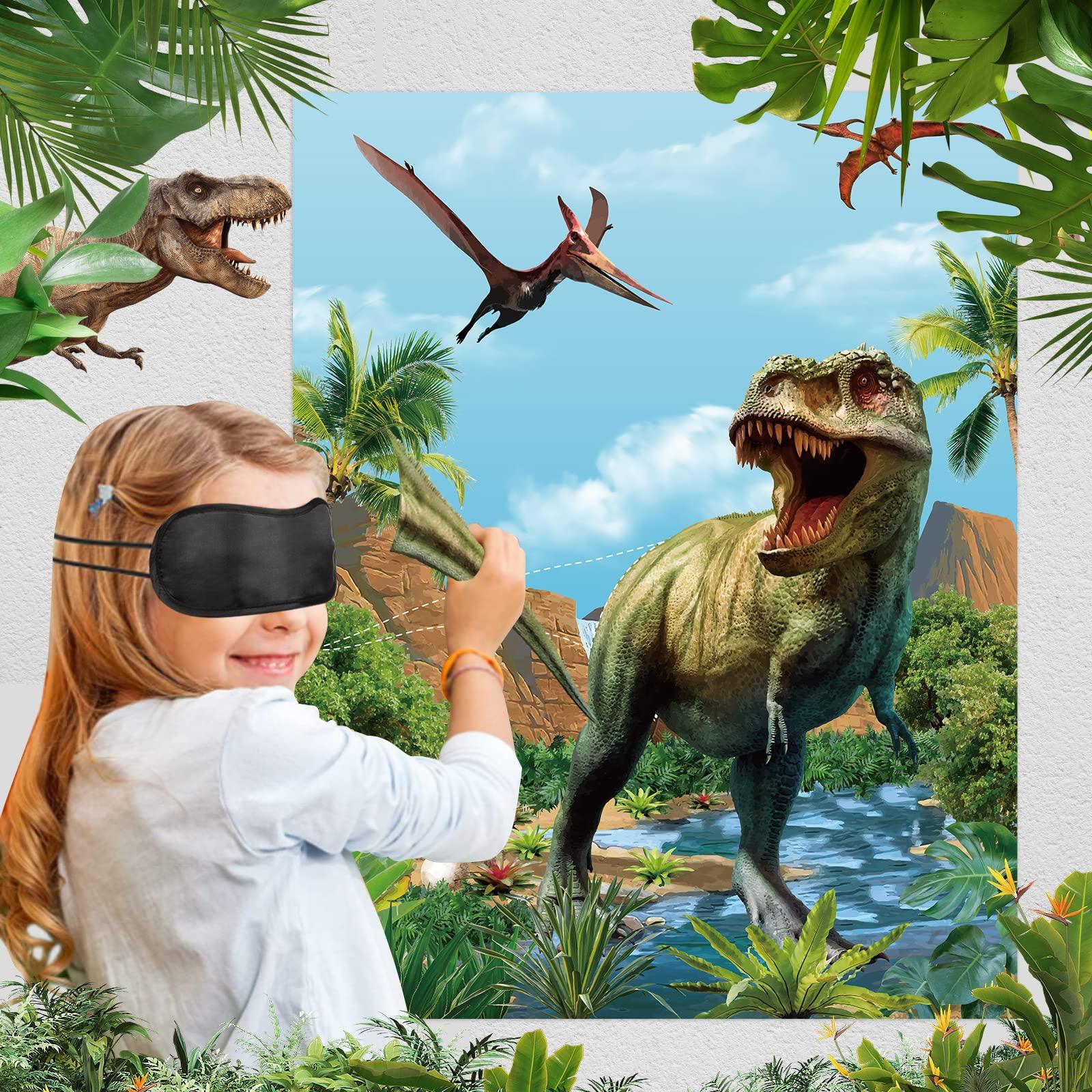 Outus Outus Dinosaur Theme Party Games Pin The Tail on The Dinosaur Game Birthday Party Game Circus Pin Game and Activities for Boys Girls Dinosaur Theme Party Supplies Decorations Indoor Outdoor