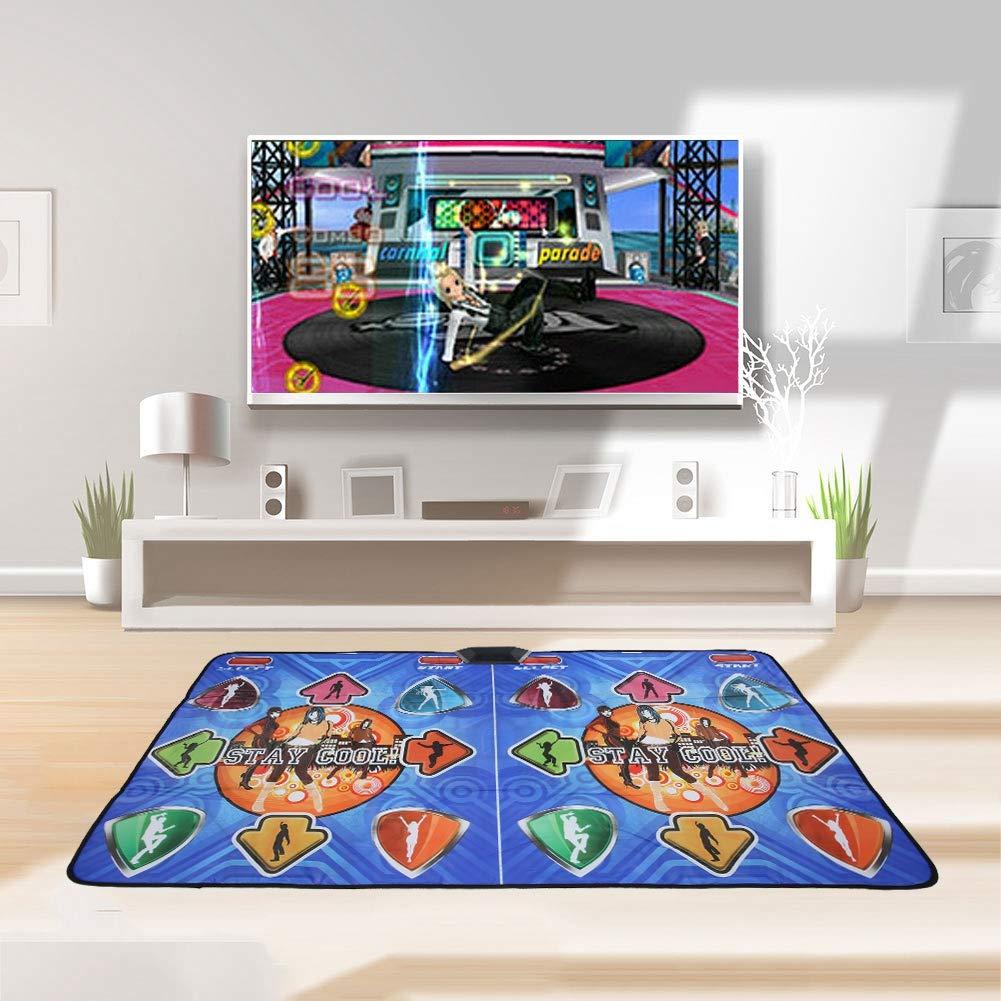 Dilwe Double Dance Mat Game for TV, Dance Mat for Kids and Adults Dancing Game Dance Pad PVC Dance Mat with TV Video Interface, Computer USB Interface, Support for Systems