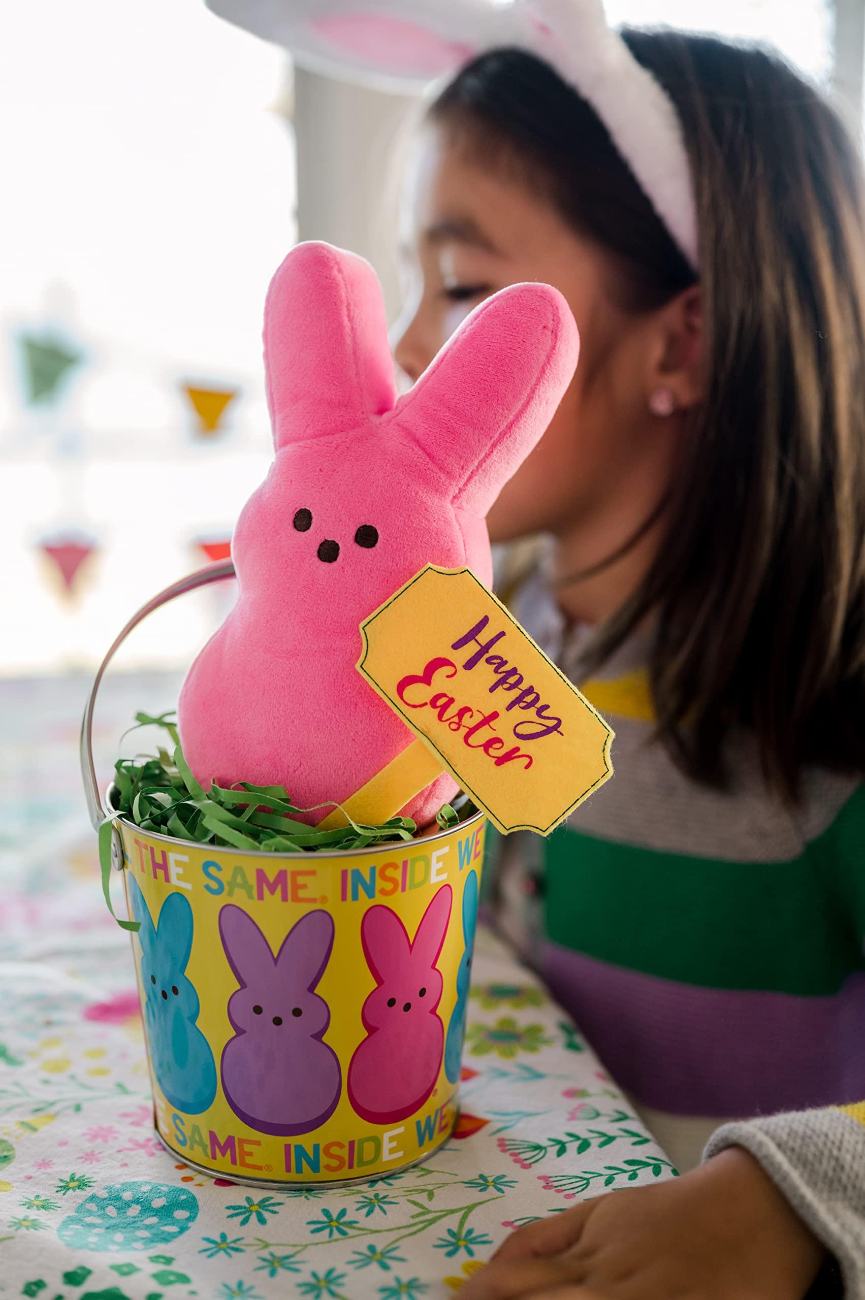 Animal Adventure Animal Adventure 9-10.5 INCH Easter Soft Plush Peeps in TIN Bucket | Pink