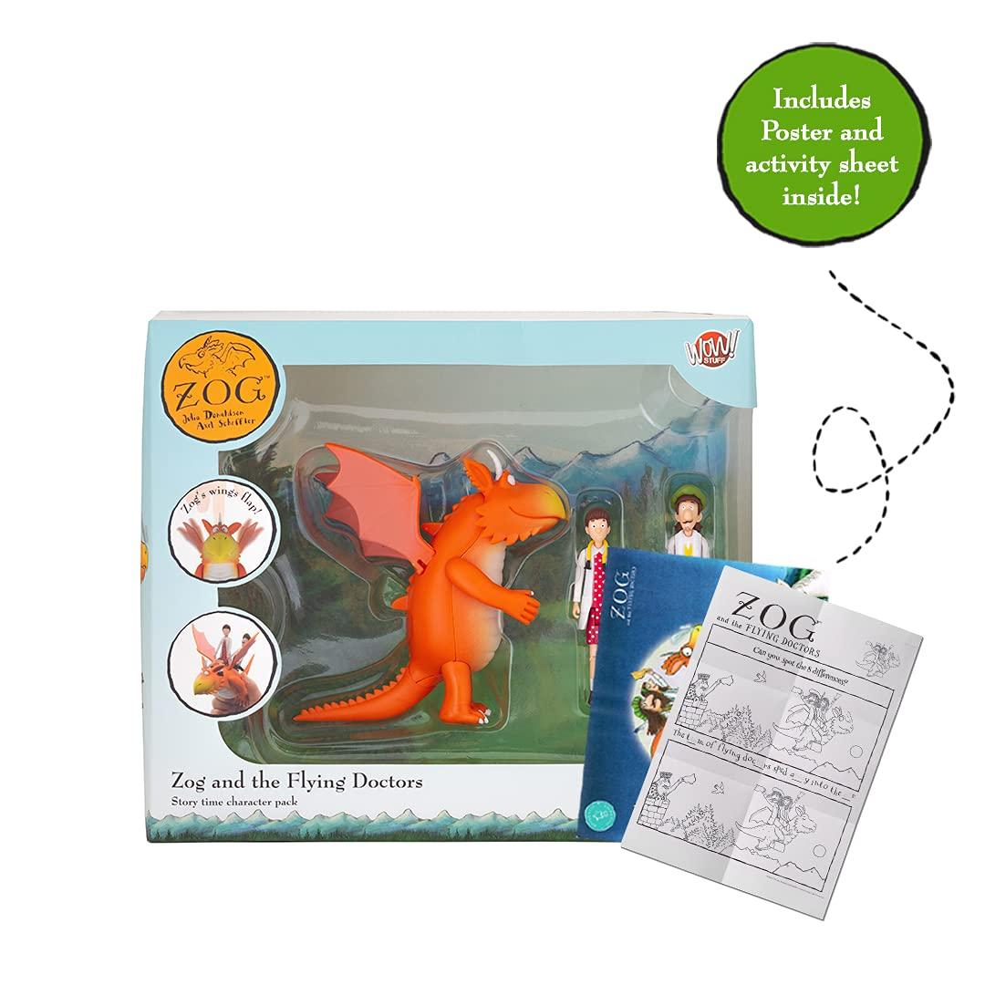 WOW! STUFF WOW! STUFF Zog and The Flying Doctors Story Time Set | Collectable Articulated Character Action Figures | Official Toys and Gifts from The Julia Donaldson Books, TV and Animation Movie Series
