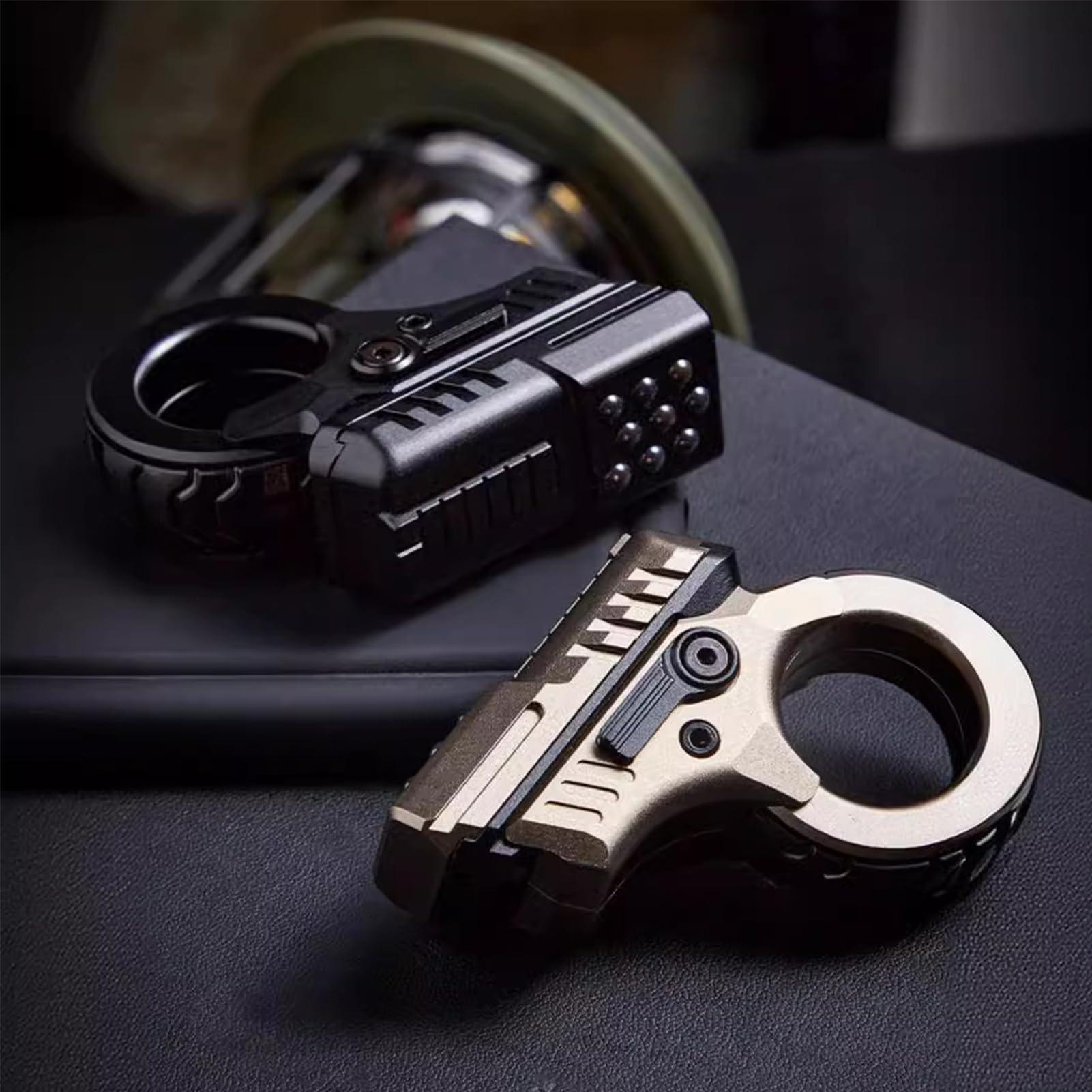 Vikye Fidget Gun, Adult Fidget Toy, Stainless Steel Suffering from Anxiety Stress Relief Cool Easter Fidget Gun Toy (Black)