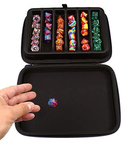 Forged Dice Co. Forged Dice Co. Dice Storage Case with Removable Slotted Tray - Storage Box Holds 42 Metal or Plastic Polyhedral Dice - Dice Tray and Display Case Works with DND and Dungeons & Dragons Game Dice