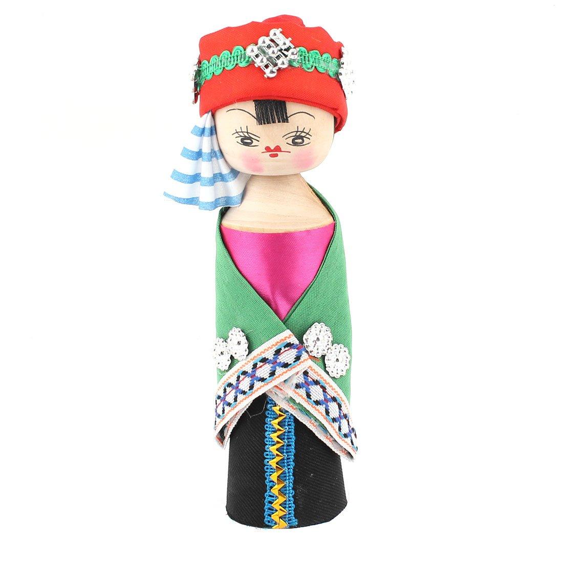 Qtqgoitem Qtqgoitem Rhombus Ornament Headband Chinese Minority Costume Wooden Doll Fuchsia (model: edb fa9 82c f6c c80)