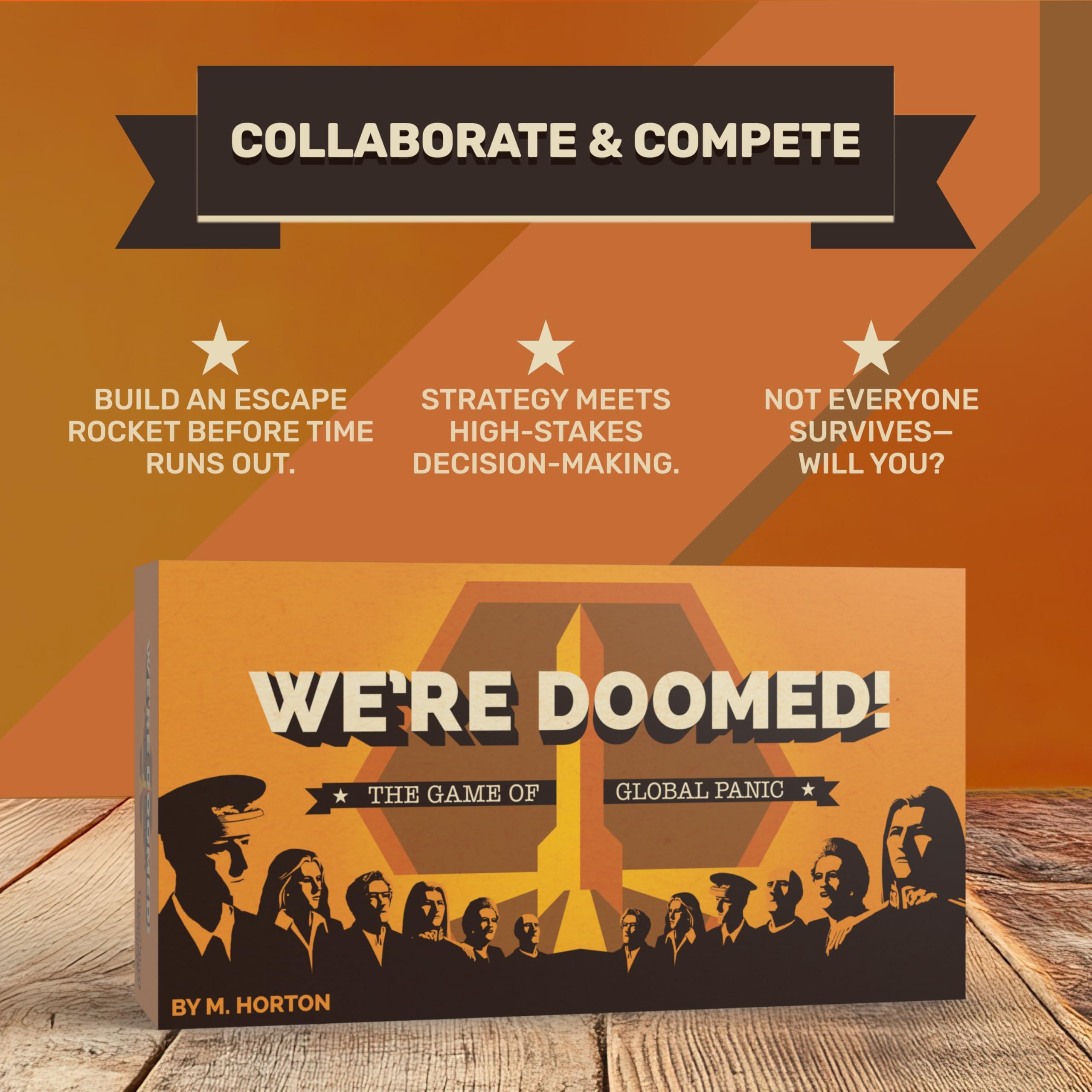 Breaking Games We\'re Doomed! - Apocalypse Survival Board Game - Cooperative Strategy for 4-10 Players - 15-Minute Race to Escape - Ideal for Competitive Game Nights & Group Gatherings