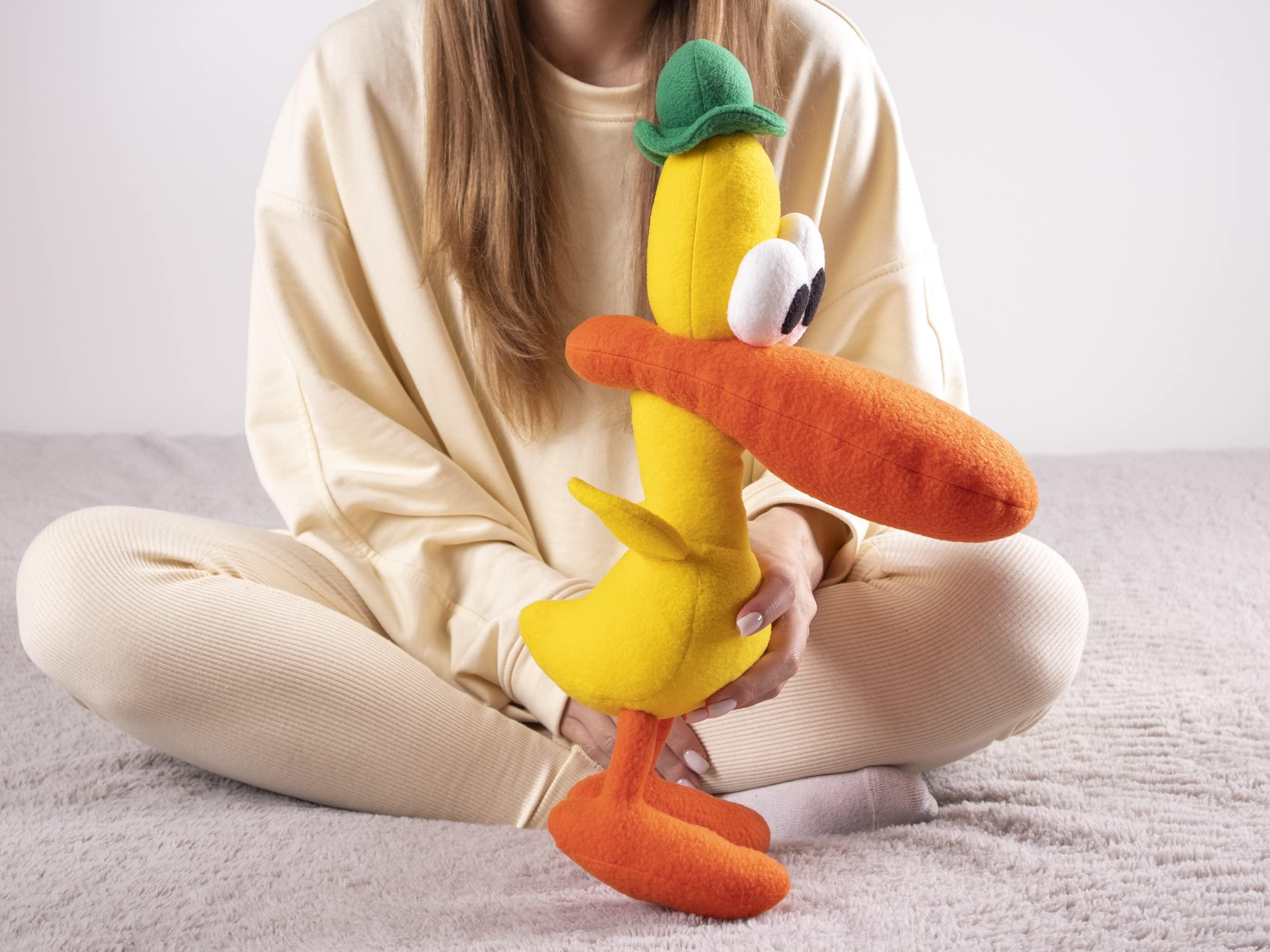 MONSTOY Pato Duck Plush Handmade Yellow Duck Soft Toy 16.5"