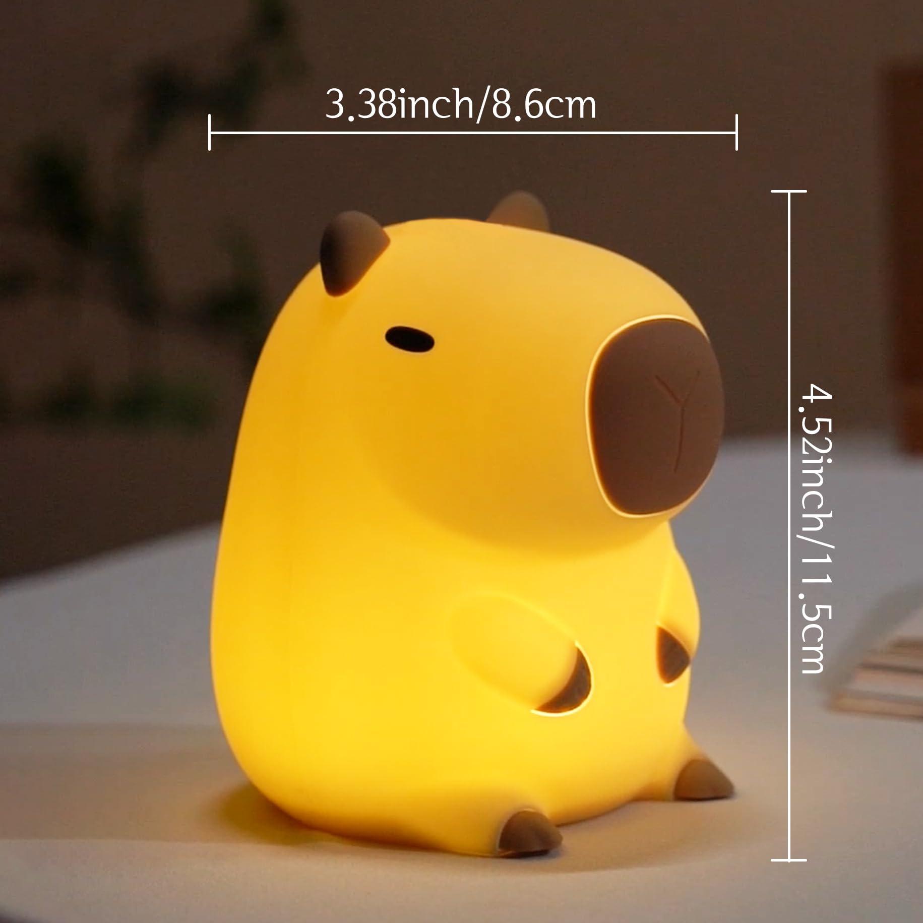 YuanDian YuanDian Capybara Night Light, Cute Nursery Lamp for Kids, Girls, Women, Teen, and Babies. Decorate Kids' Bedroom with Adorable Silicone Capybara Nightlights