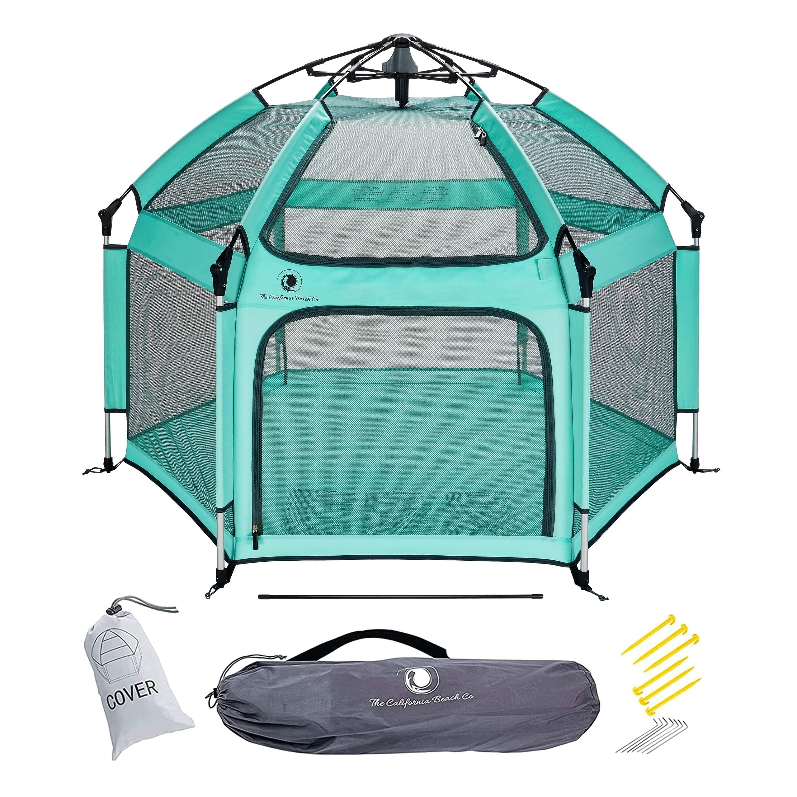 POP 'N GO PLAYPEN POP 'N GO PLAYPEN - Indoor & Outdoor Baby Playpen for Babies and Toddlers - Baby Beach Tent, Foldable, Portable W/Canopy, Travel Bag, & Mosquito Net - Pop Up Pack and Play Tent (Sweet Mint)