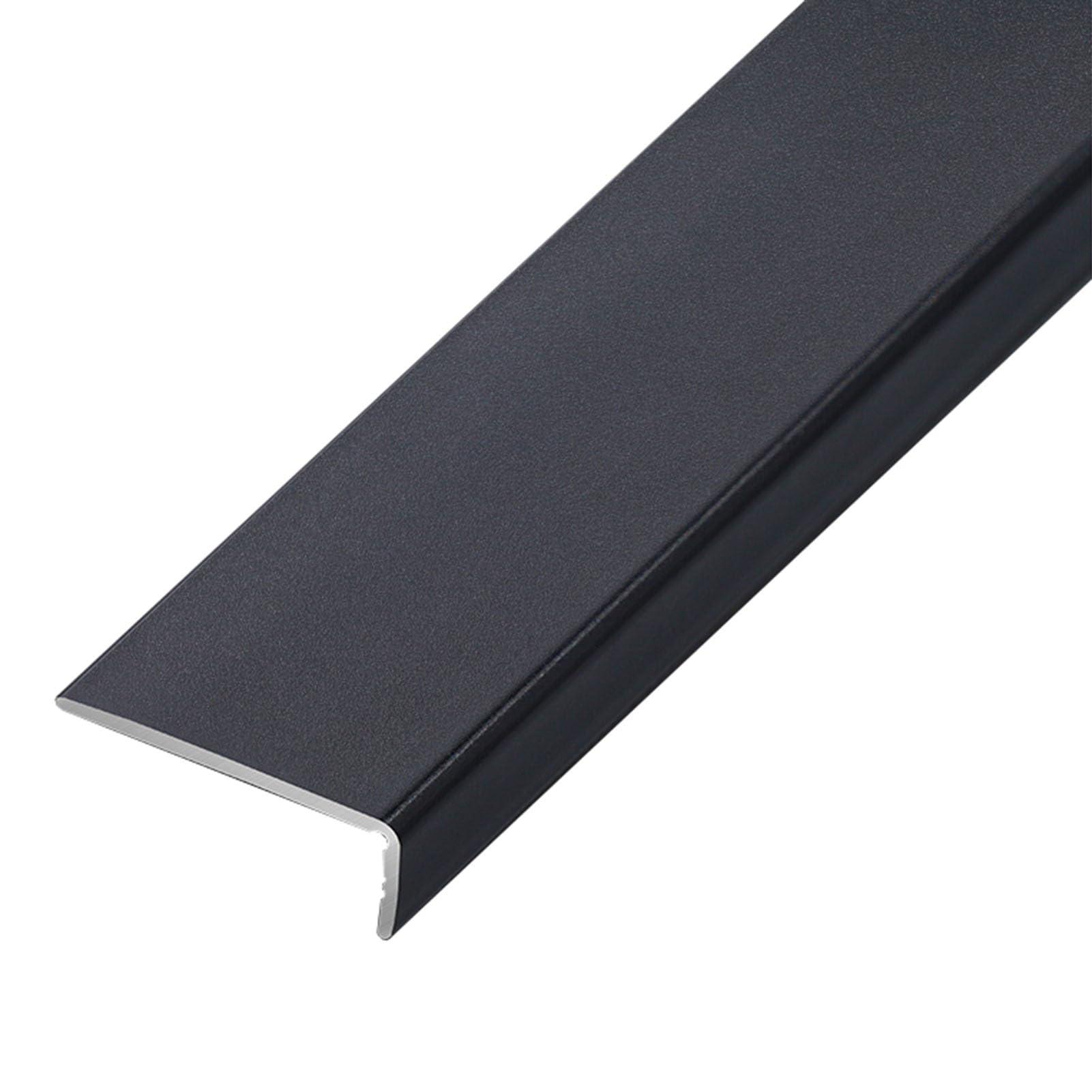 Kunovo Kunovo L-Shaped Metal Wall Corner Protector, Cuttable Edge Trim Transition Strip for Steps/Wall/Tiles/Stairs, Home Floor Transition Edge Banding Bar (Color : Black)