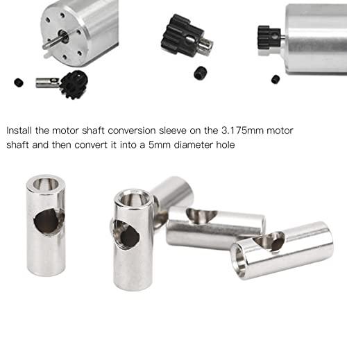 Dilwe Dilwe RC Motor Shaft Adapter, 3.17mm to 5mm Pinion Reducer Sleeve Adapter Stainless Steel Shaft Adapter Motor Axle Change Over RC Accessories for Converting RC Motor 3650 550 540 Pinion Gears