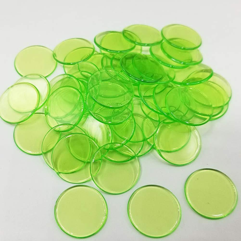 Toyvian Toyvian Colorful Transparent Counters Bingo Counting Bingo Chips Plastic Markers Bingo Game Cards for Kids 120 Pieces