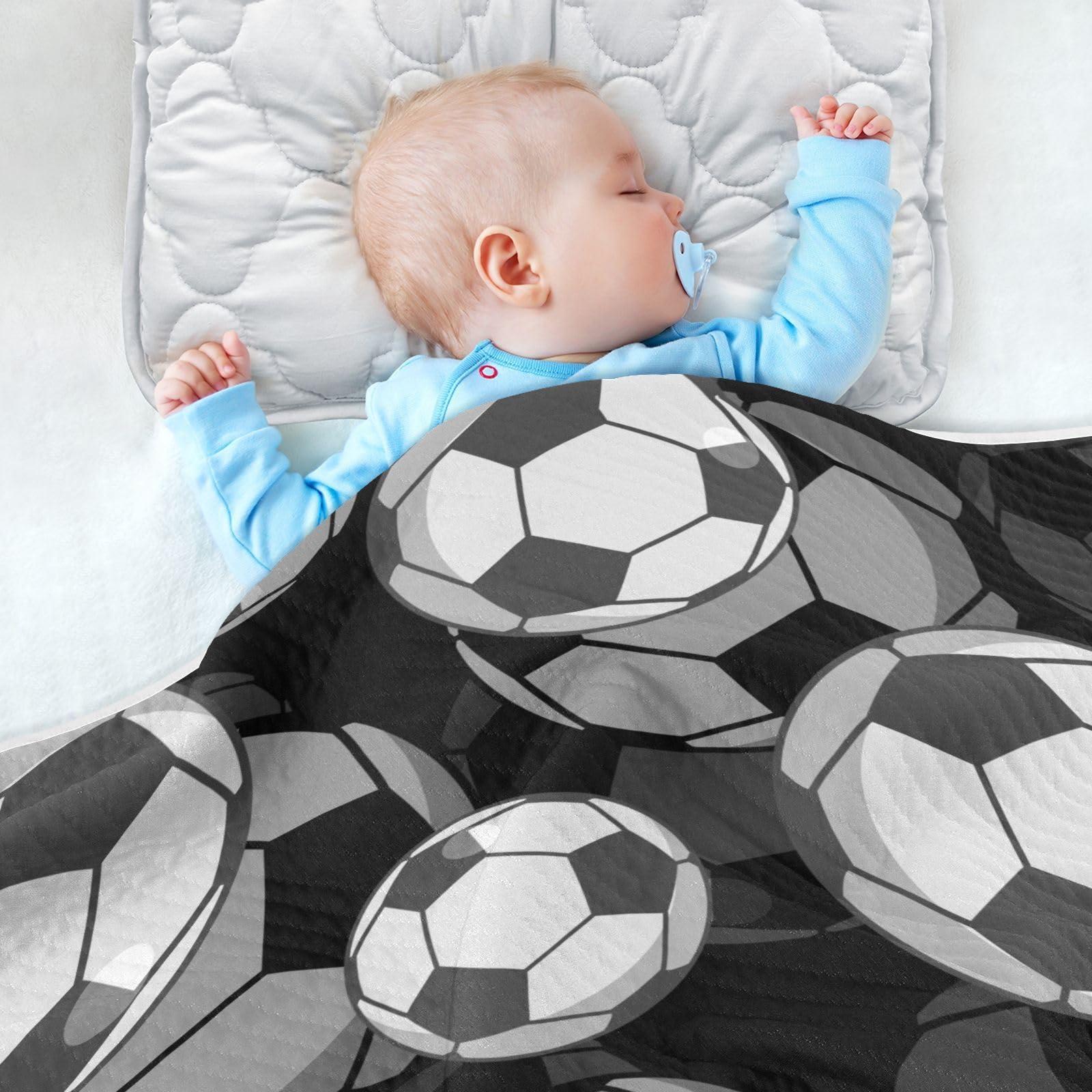 VIGTRO VIGTRO 3D Football Soccer Pattern Baby Blanket for Boys Girls, Soft Warm Bed Blankets Stroller Crib with Printed for Newborn Infant Toddler Nursery 30x40 in