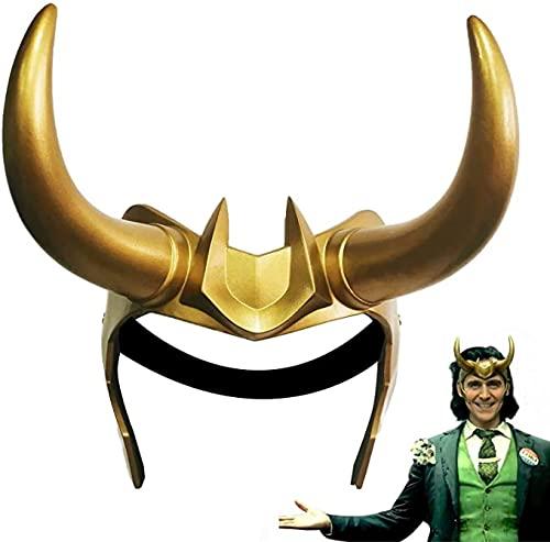 N\\\\ N Loki Crown Helmet Supervillain Gold Horns Cosplay TV Head Costumes Prop Horns Cosplay Halloween Party