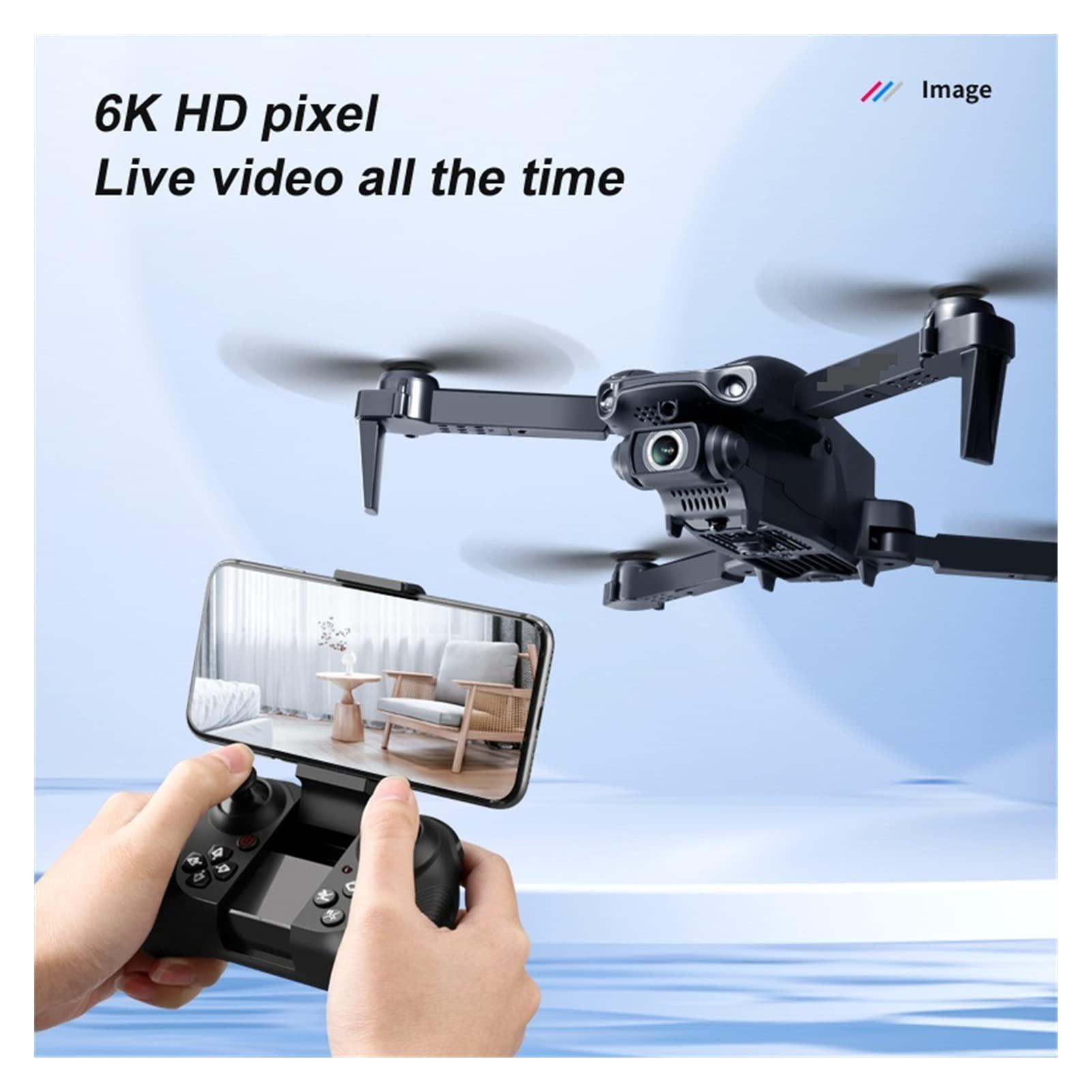 DJFHDIHRFHBVCASIJ Drone Mini Drone 6K HD Dual Camera WiFi FPV Obstacle Avoidance Folding Quadcopter Remote One Key Take Off/Landing (Color : V22 4K Dual Bag 2B Size : 1) (V22 6k Dual Bag 1b 1)
