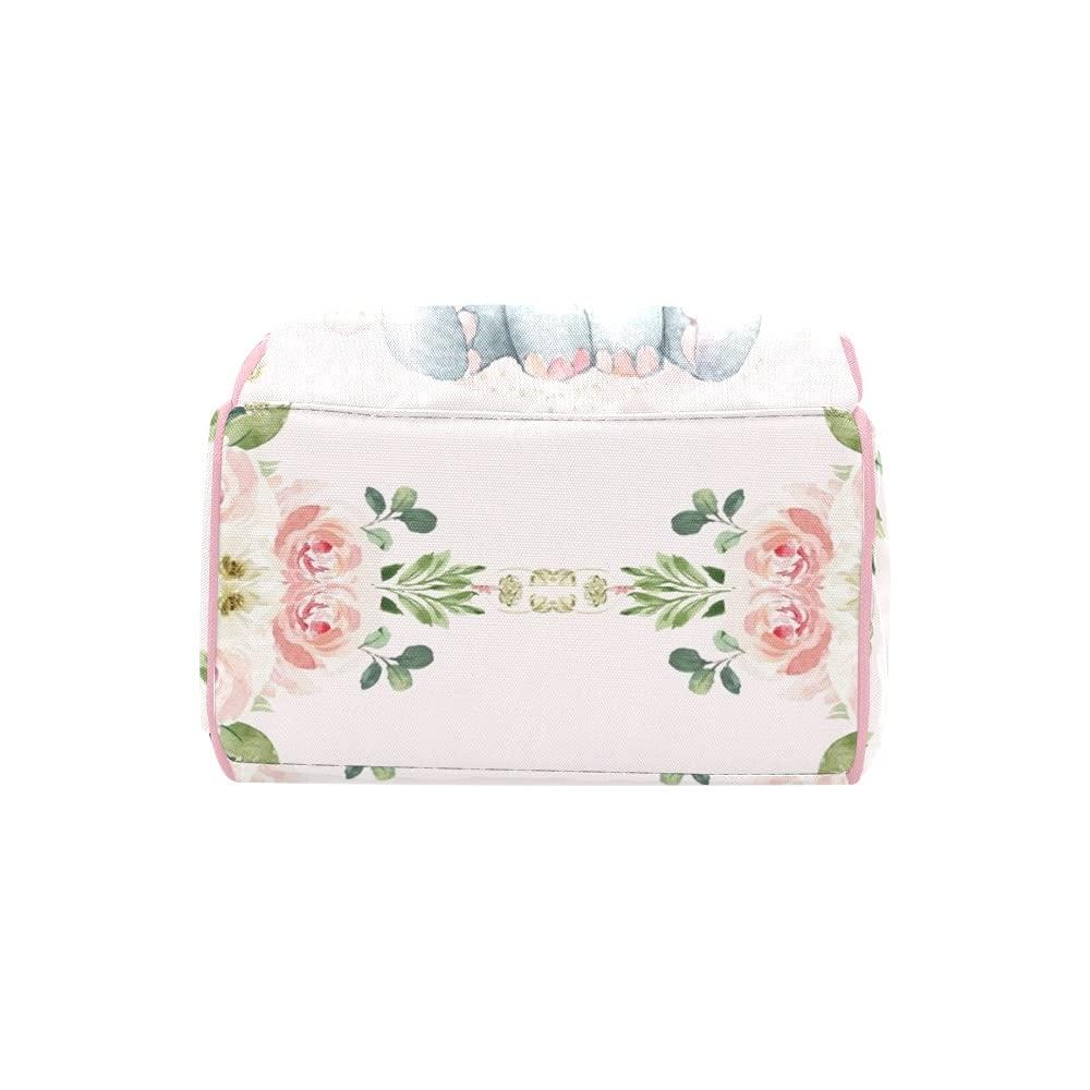 XOZOTY Pink Elephant Diaper Bags Backpack Personalized Baby Bag Nursing Nappy Bag Travel Tote Bag Gifts