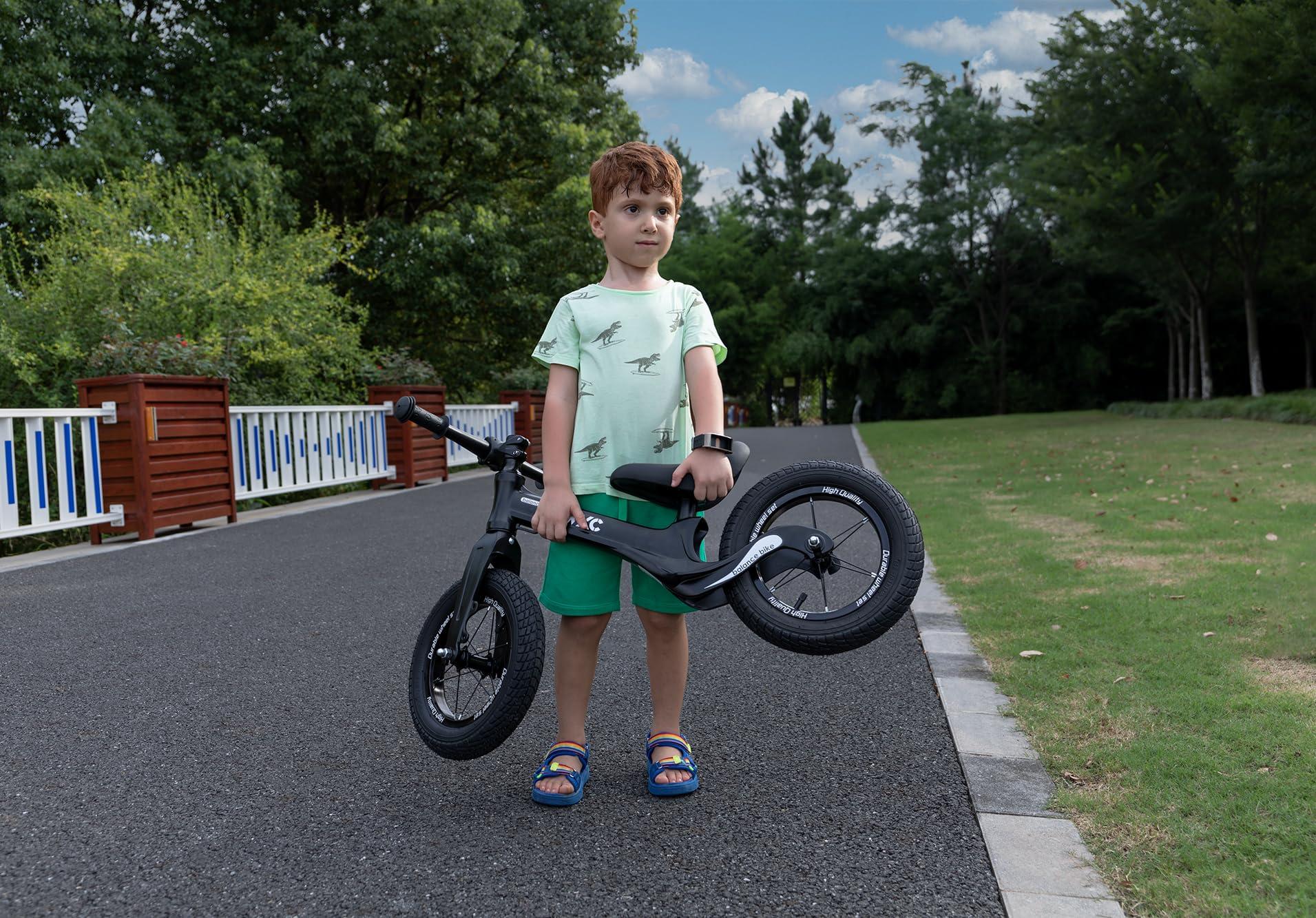 CXWXC CXWXC 12\" Toddler Balance Bike - Ages 24 Months to 5 Years - Kids Push Balance Bike with Footrest, No Pedal Training Bicycle - Birthday Gifts for Girls & Boys