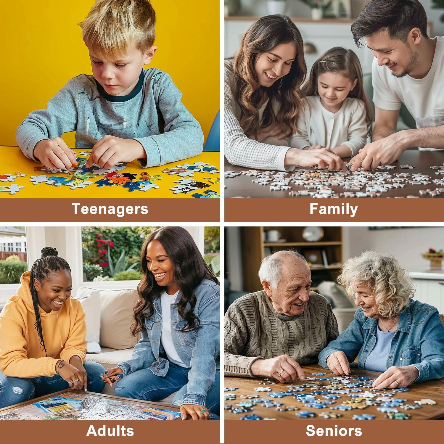 VETEB VETEB Jigsaw Puzzles 1000 Pieces for Adult African Animals Dreamy Kenya Scene Puzzle Game for Family Wooden Puzzle Toy Educational Games Puzzles for Home Decor