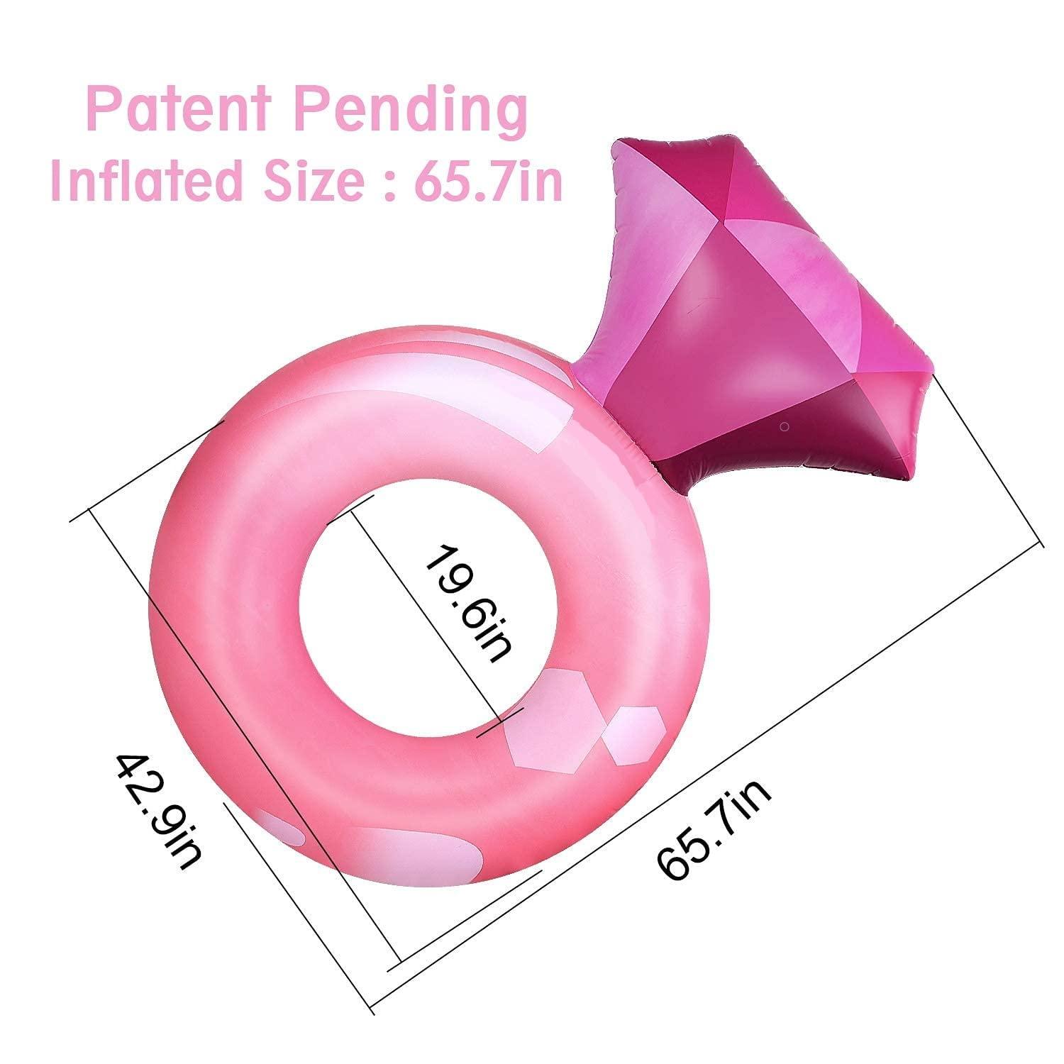 Float Joy Float Joy Bachelorette Pool Floats for Adults Inflatable Diamond Ring Floatie Bachelorette Party Favors Bride Pink Pool Float for Engagement Wedding Bachelorette Pool Party