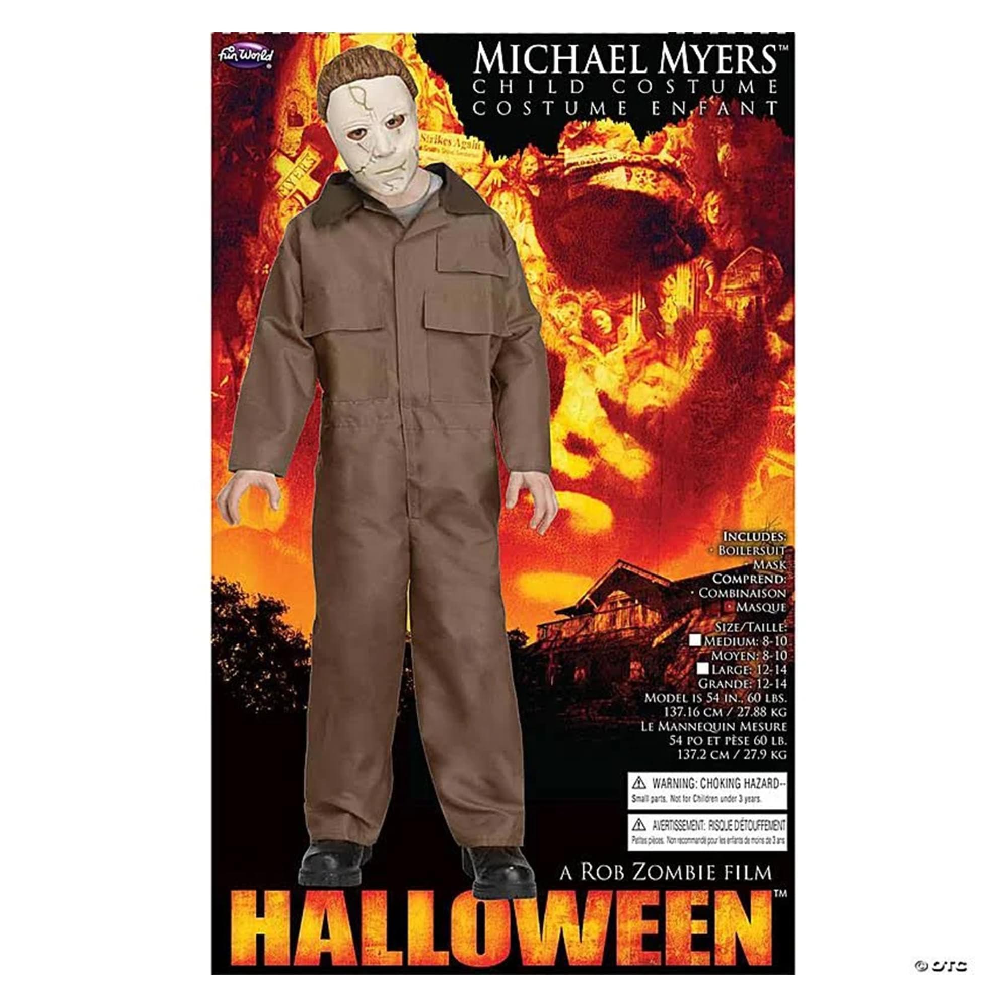 Fun World Halloween Michael Myers Child Costume and Memory-Flex Mask | Large 12/14