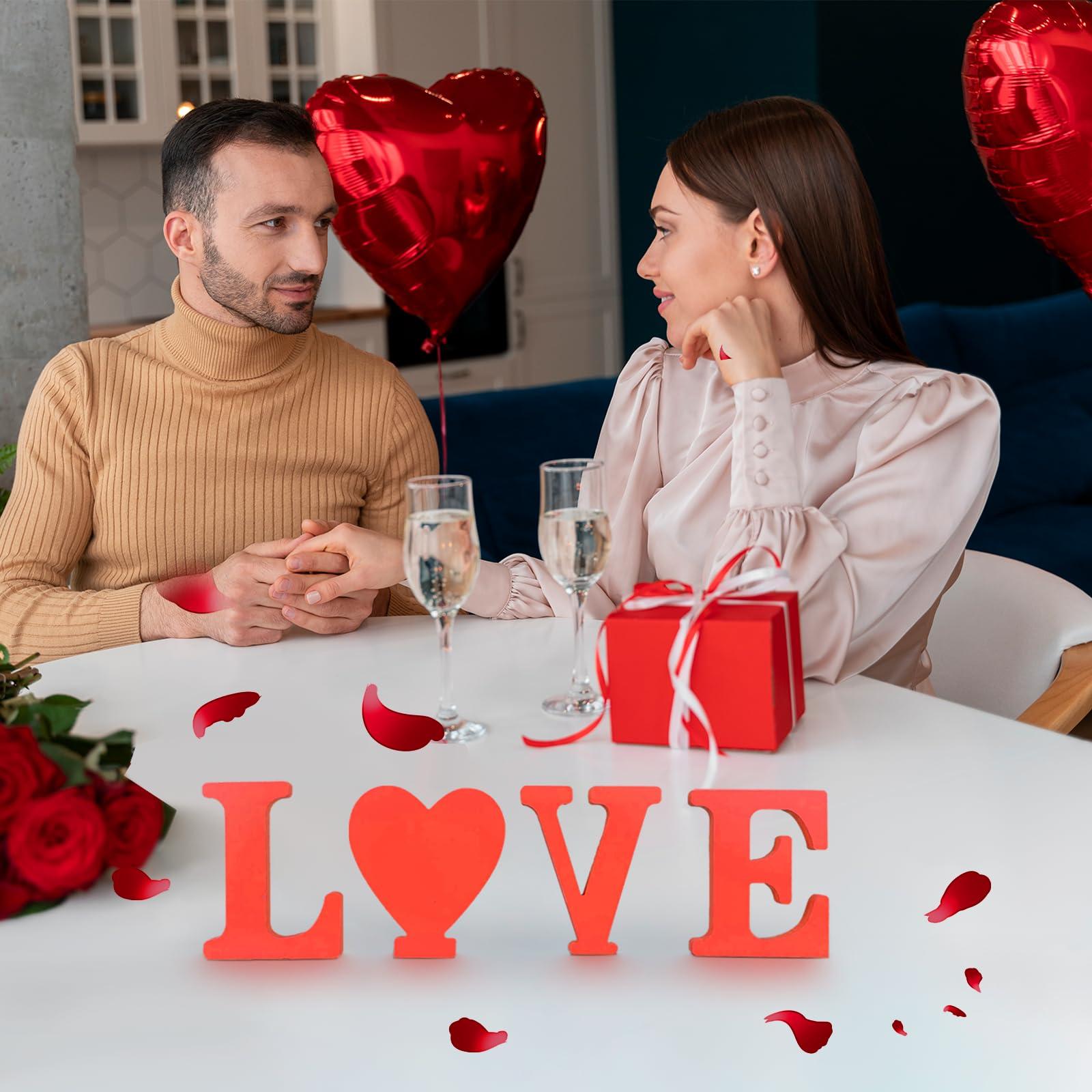 AOCEAN AOCEAN 6 Inch Red Wood Letters Unfinished Wood Letters for Wall Decor Decorative Standing Letters Slices Sign Board Decoration for Craft Home Party Projects (F)