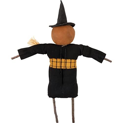 Primitives by Kathy Primitives by Kathy Eek Pumpkin Witch Collectible Doll Black 5.50\" x 17\" x 3.25\"
