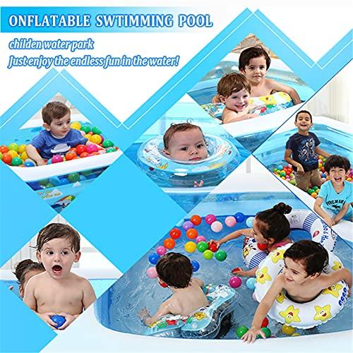 TONGQU TONGQU Paddling Pool for Kids, Rectangle Inflatable Swimming Pool for Kids, Baby Paddling Pool for Garden Backyard Indoor & Outdoor, Easy to Inflate,Ocean,1.1m