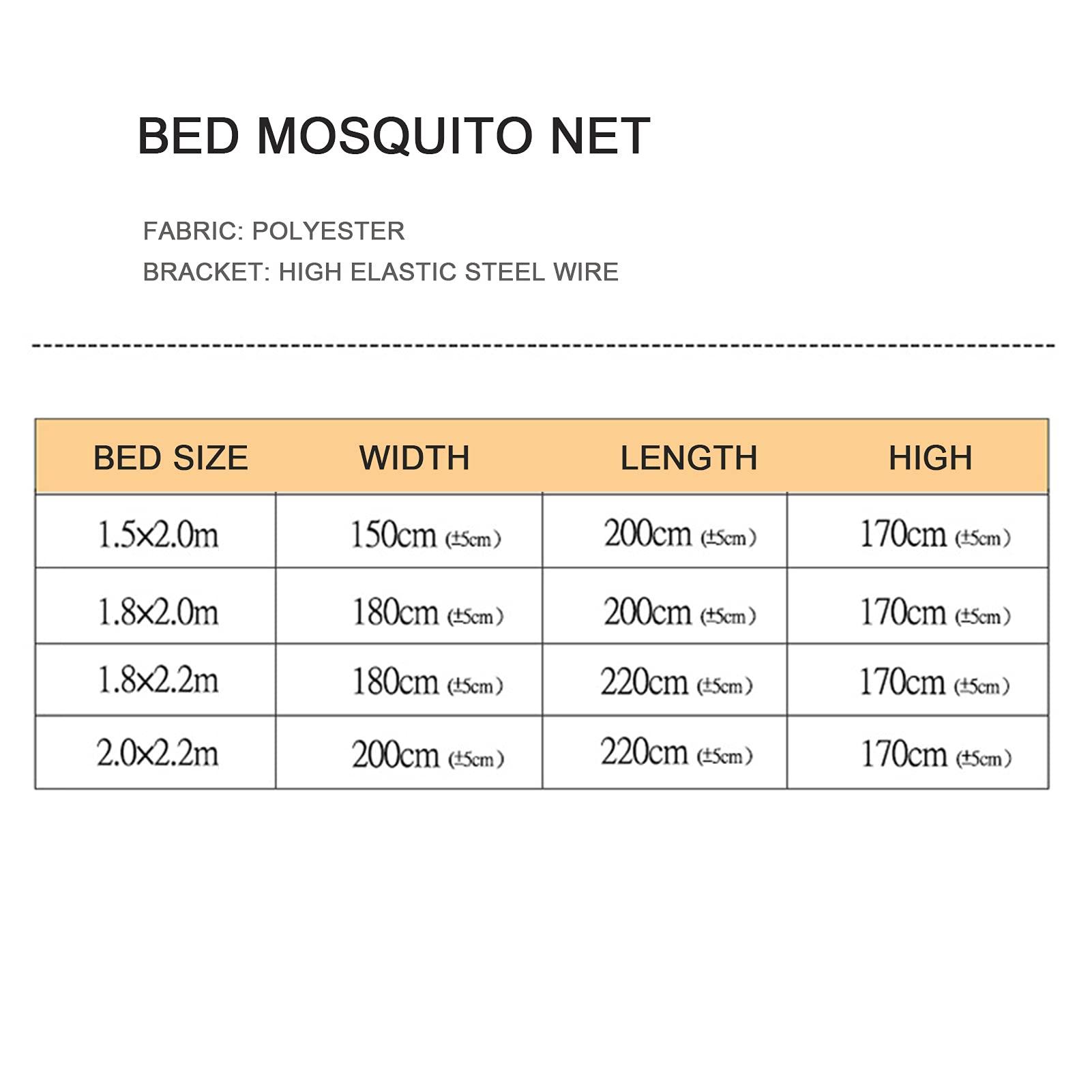 FCOVEDRY FCOVEDRY Folding Mosquito Net, King Size Tent Canopy Curtains for Beds Adults, Portable Netting with Bottom,Blue,180x200cm