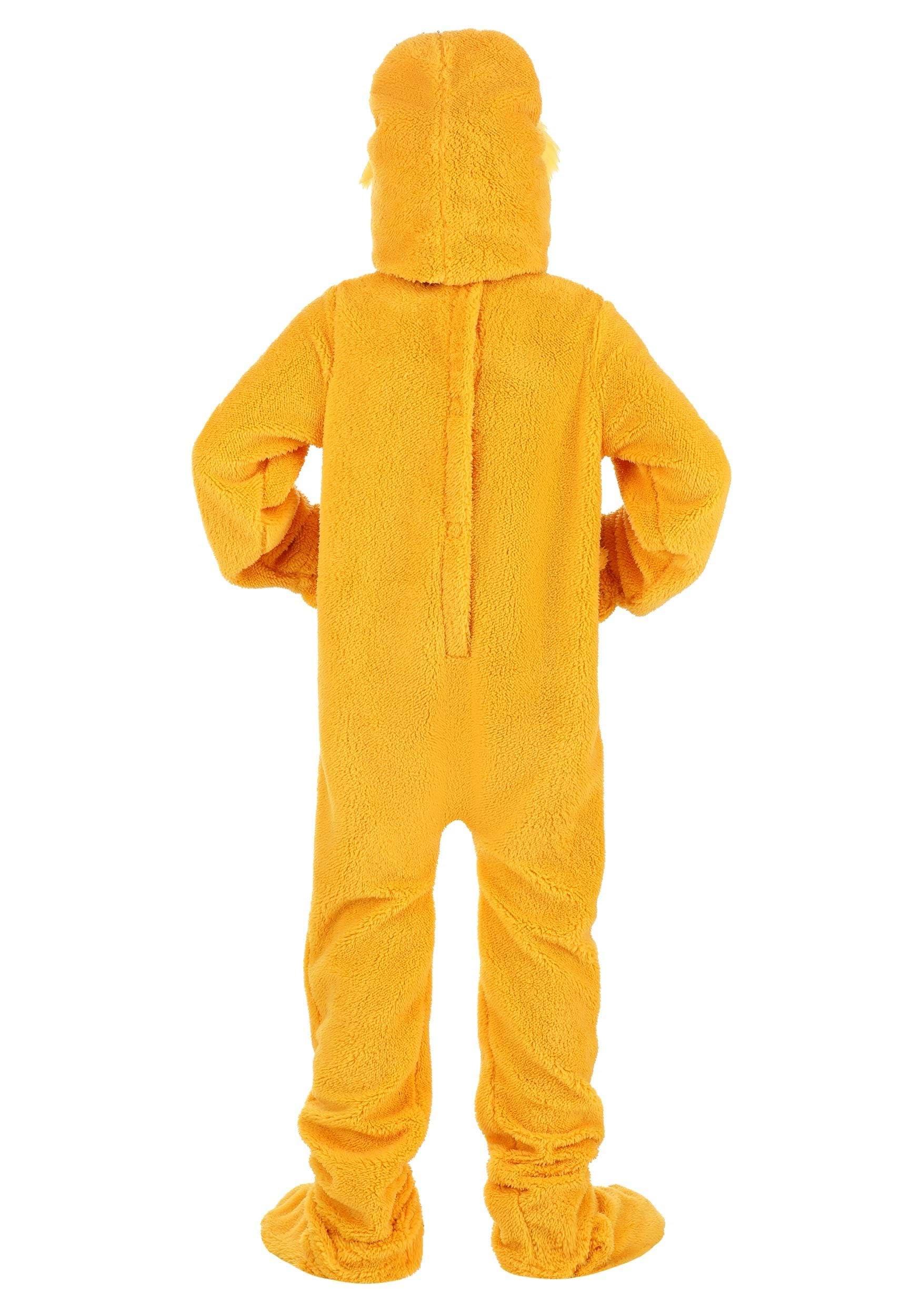 Fun Costumes Fun Costumes Child Dr. Seuss The Lorax Costume - Size -Deluxe Jumpsuit with Plush Hood, Hand Covers, and Foot Polyester Microfiber Fleece Officially Licensed Medium